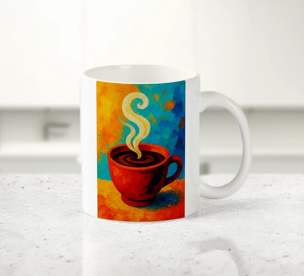 koffie abstracte verbeelding full color keramische mok van ameera