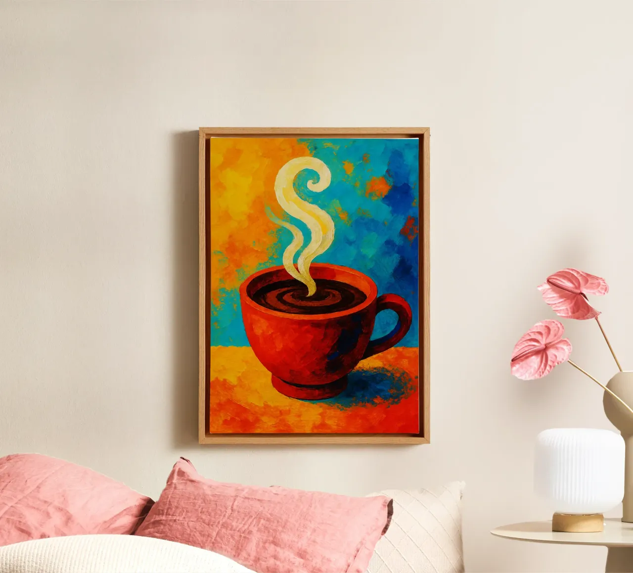 café imaginación abstracta a todo color lienzo de ameera