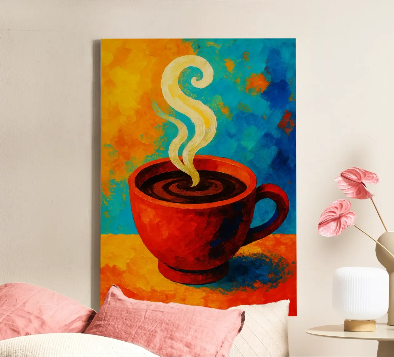 café imaginación abstracta a todo color lienzo de ameera