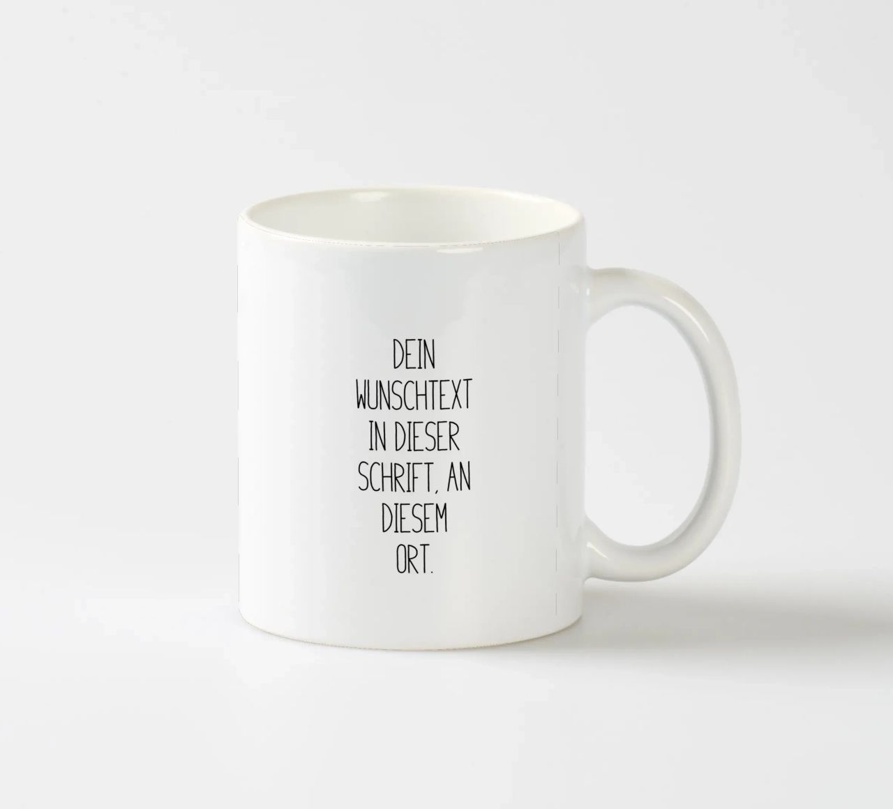 Wunschtext in schwarz weiß tazza in ceramica da WORTSPIEL