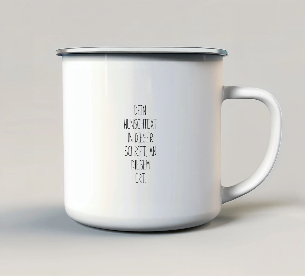 Wunschtext in schwarz weiß tazza in smalto da WORTSPIEL
