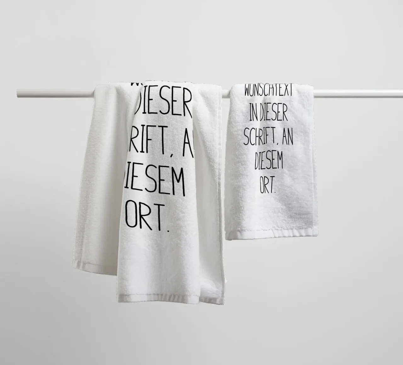 Wunschtext in schwarz weiß asciugamano da bagno da WORTSPIEL