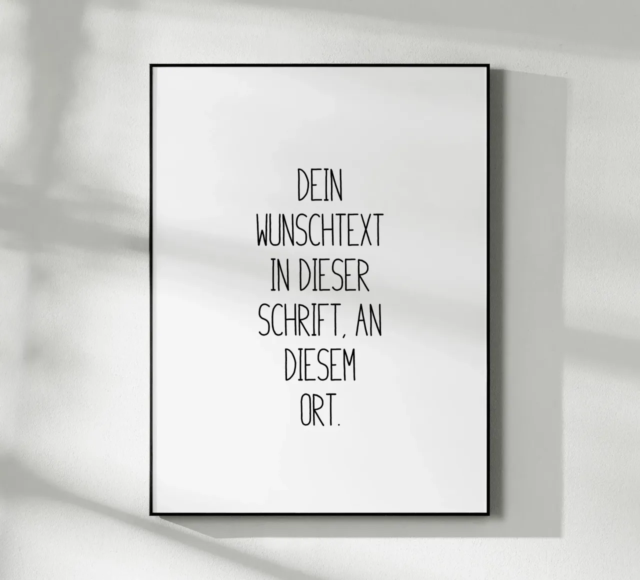 Wunschtext in schwarz weiß plexiglass da WORTSPIEL