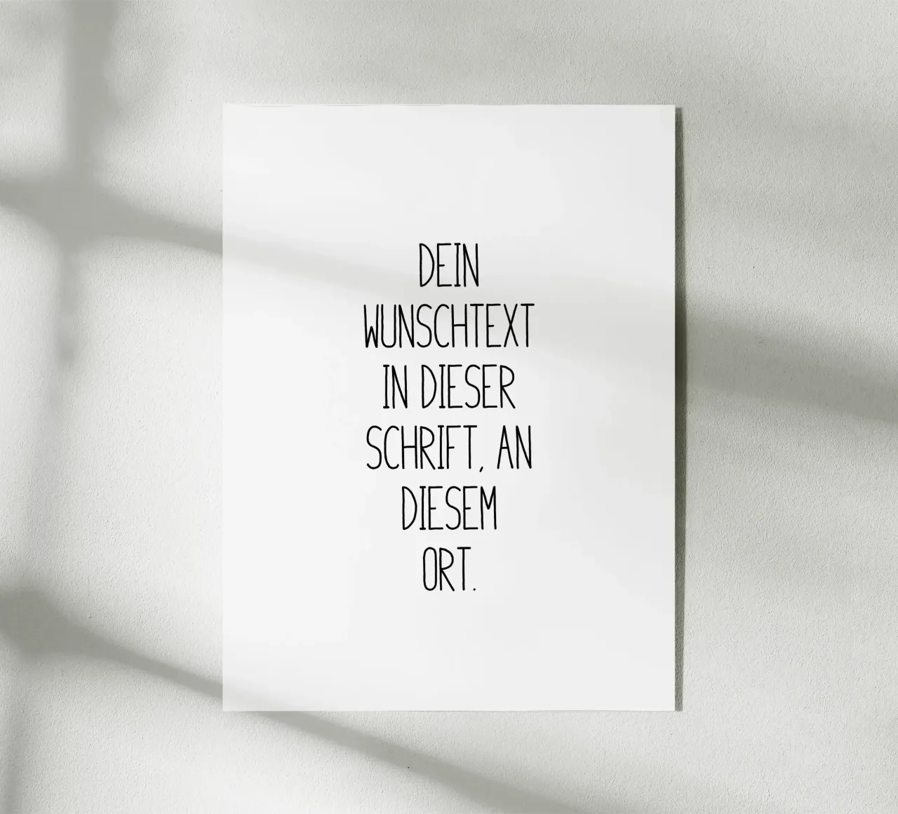 Wunschtext in schwarz weiß plexiglass da WORTSPIEL