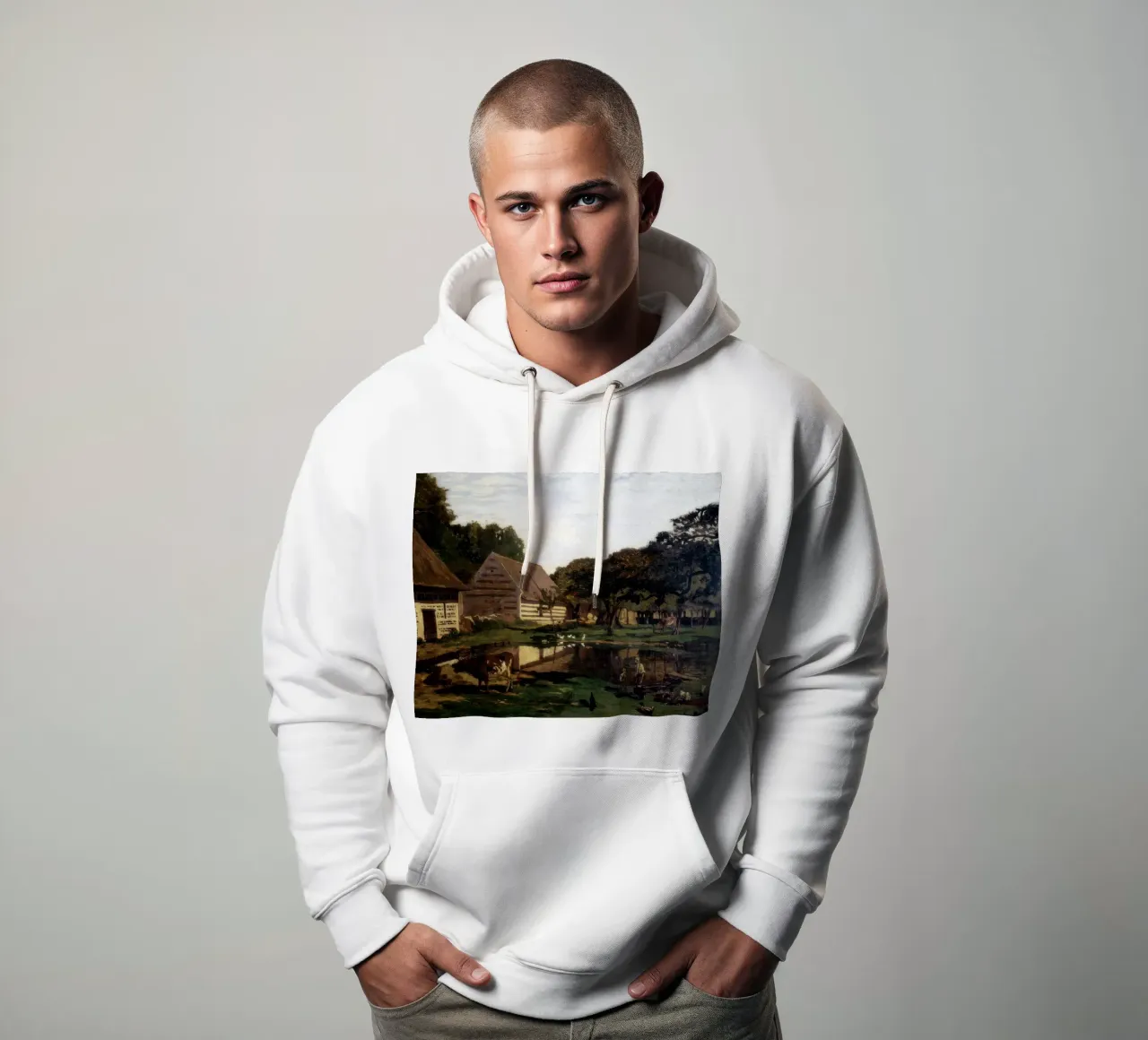 Claude Monet Un'aia in Normandia felpa con cappuccio da clay bobby