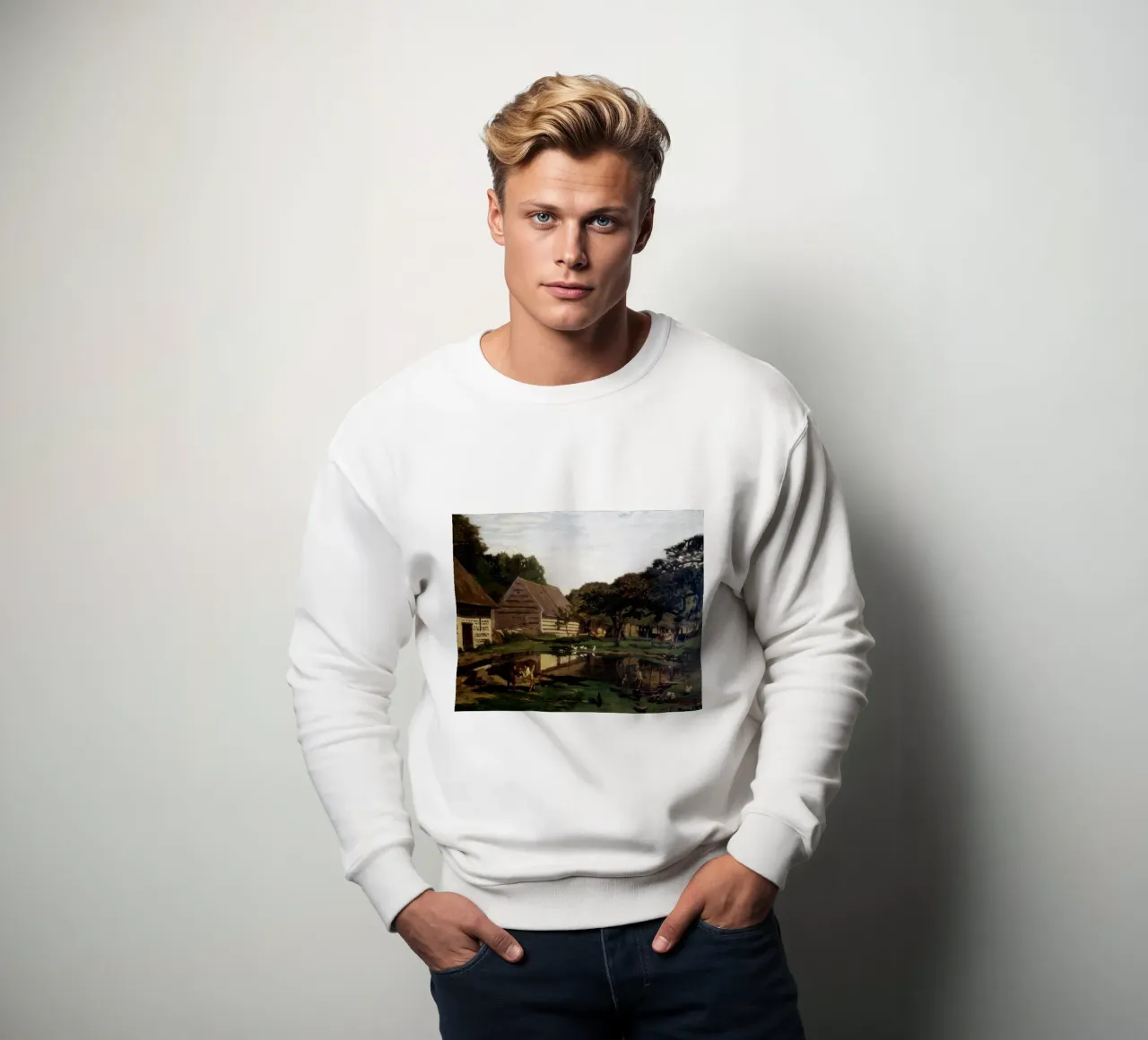 Claude Monet Un'aia in Normandia felpa da clay bobby