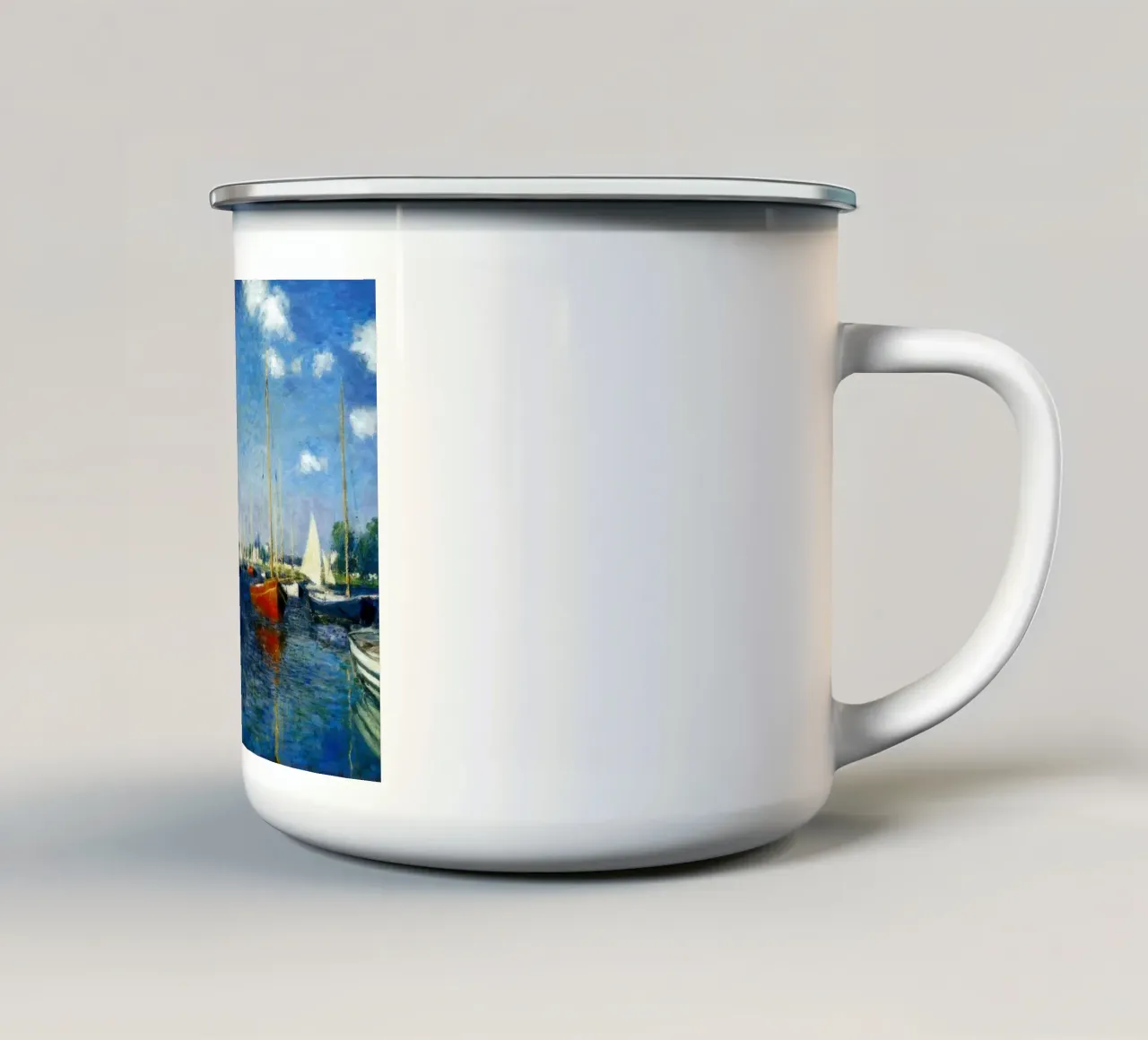 Claude Monet Argenteuil (Barche rosse) tazza in smalto da clay bobby