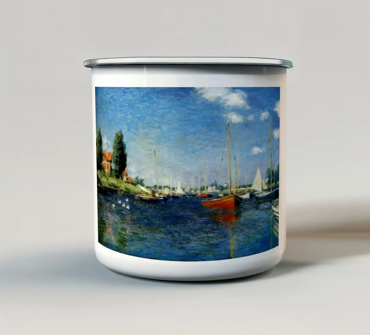 Claude Monet Argenteuil (Barche rosse) tazza in smalto da clay bobby