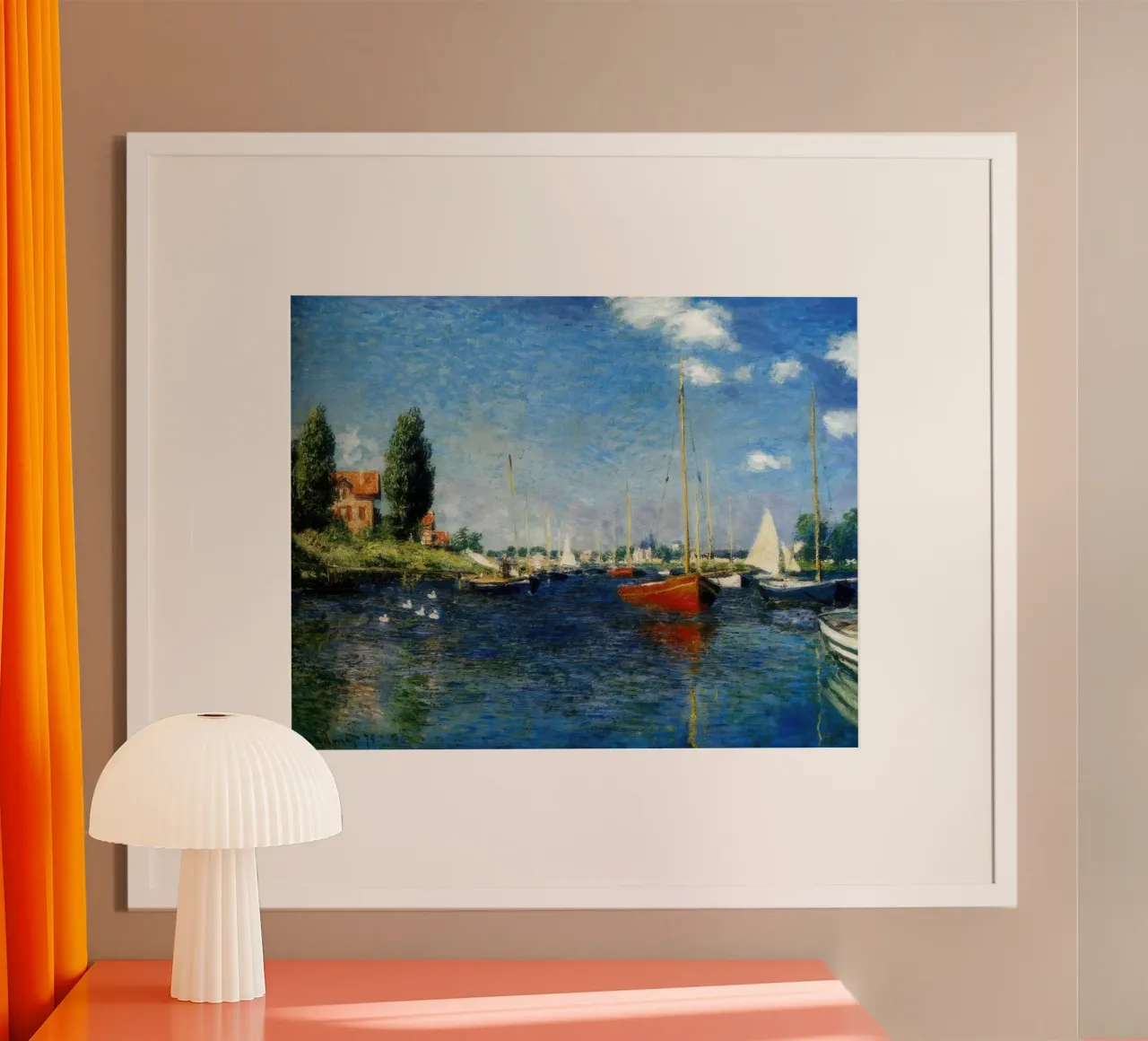 Claude Monet Argenteuil (Red Boats) hahnemühle by clay bobby