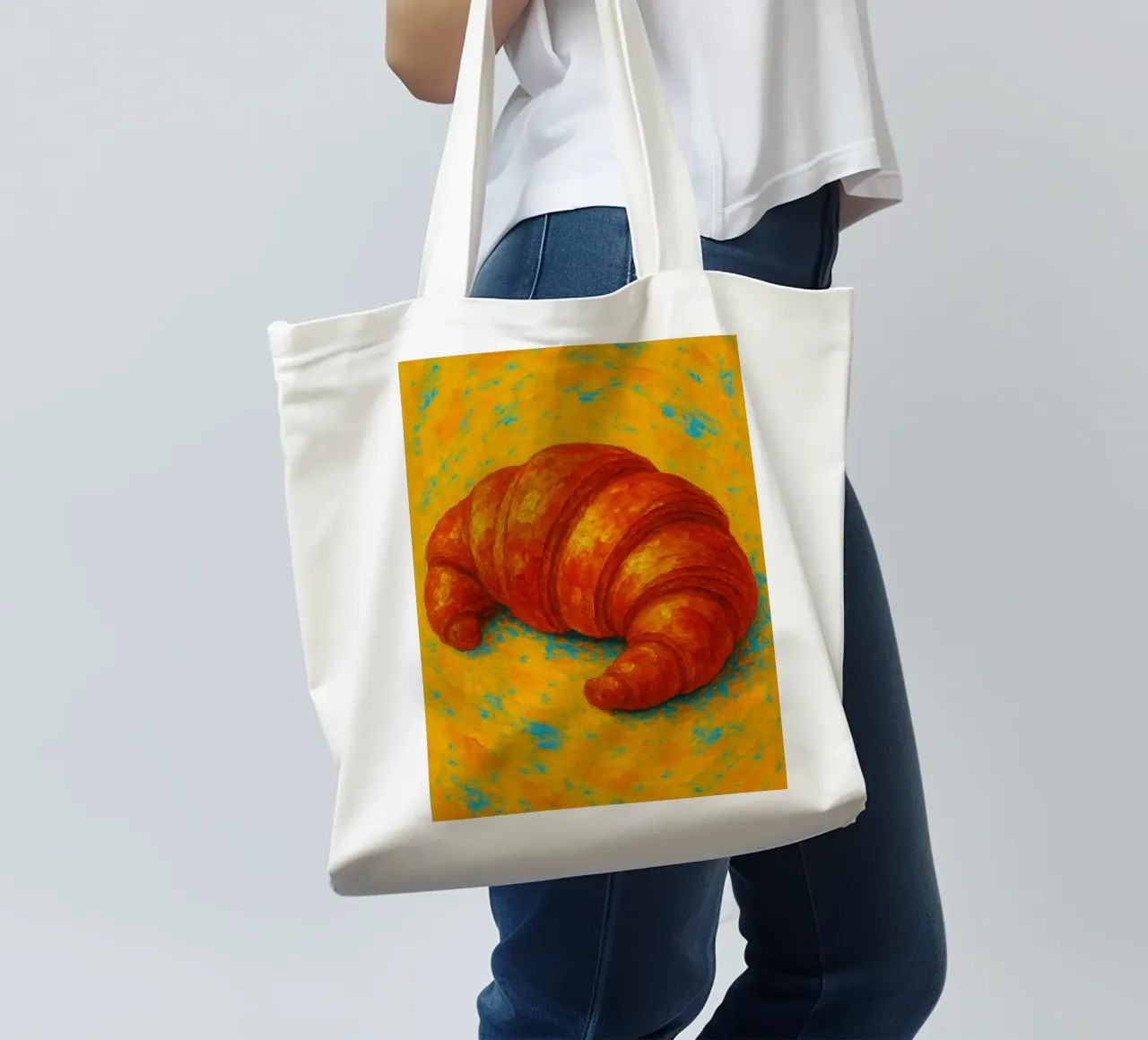 Croissant abstract imagination full color tote bag by ameera