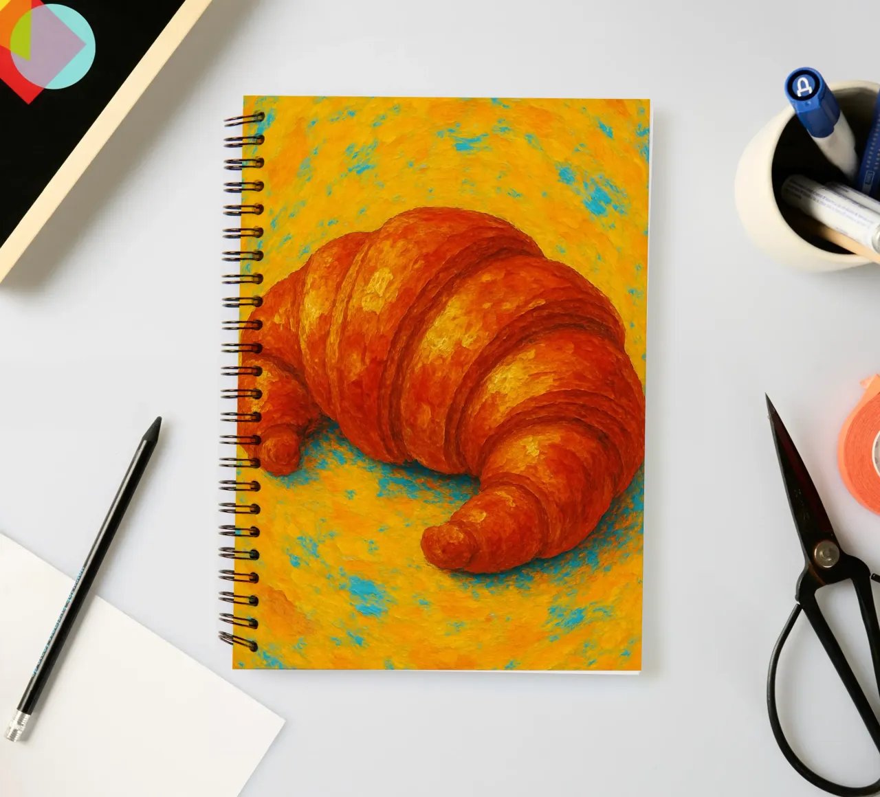 Croissant abstract imagination full color spiral notebook by ameera