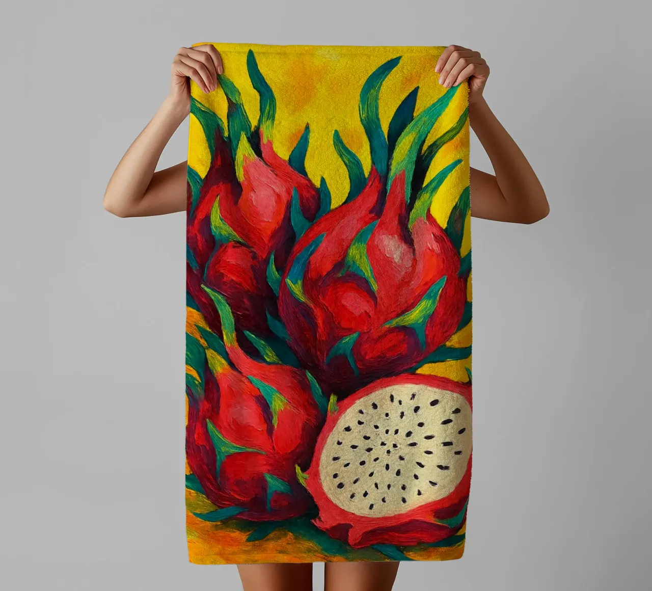 Drachenfrucht abstrakte Phantasie voller Farbe Handtuch von ameera