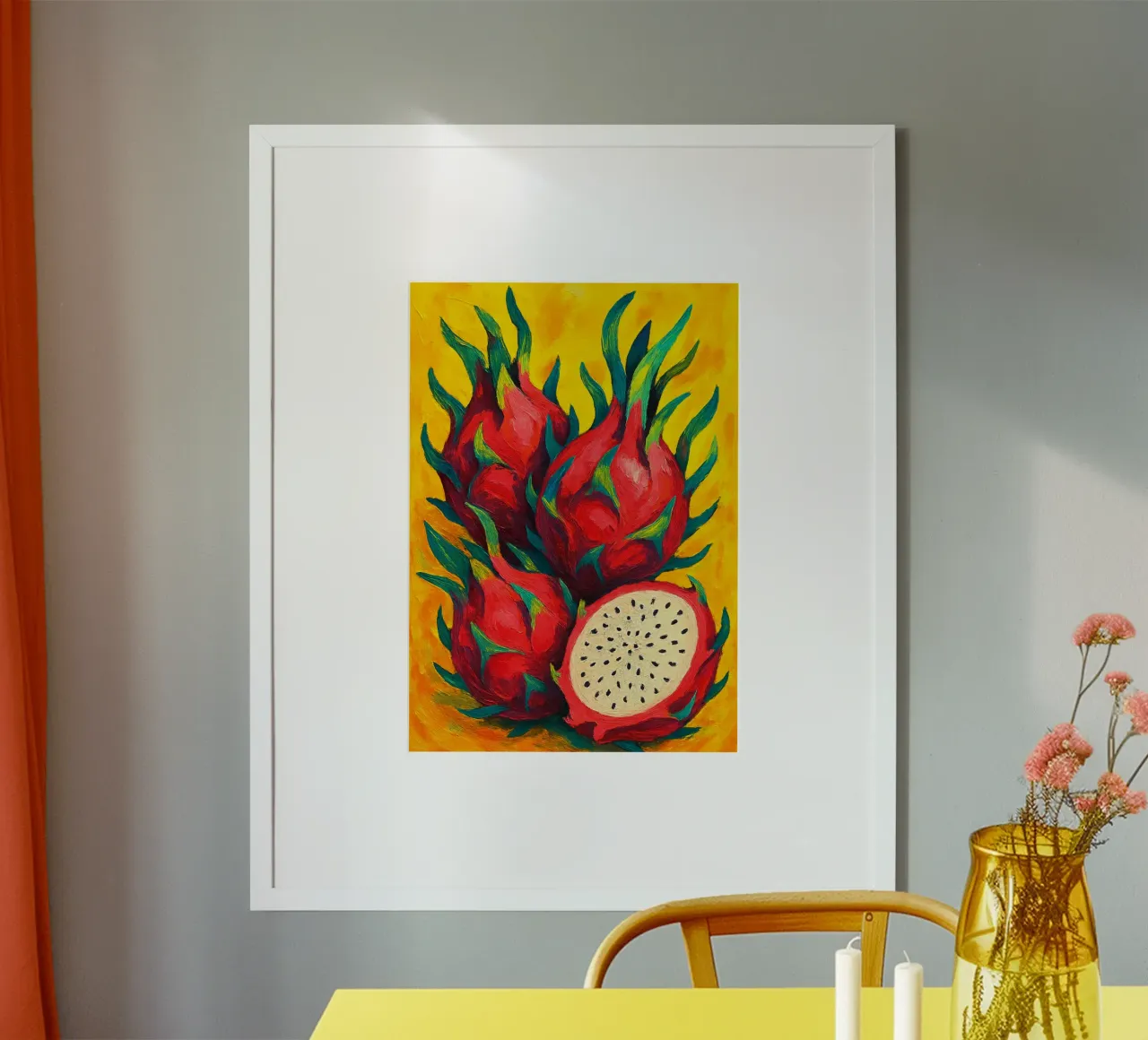 dragon fruit abstract imagination full color hahnemühle by ameera