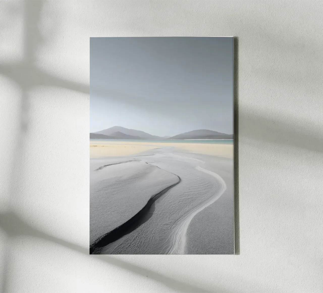 White Sands and Distant Mountains canvas with Floater frame by Indigo Tides Art