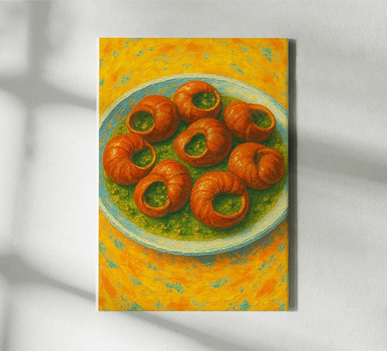 escargot abstract imagination full color canvas with Floater frame by ameera
