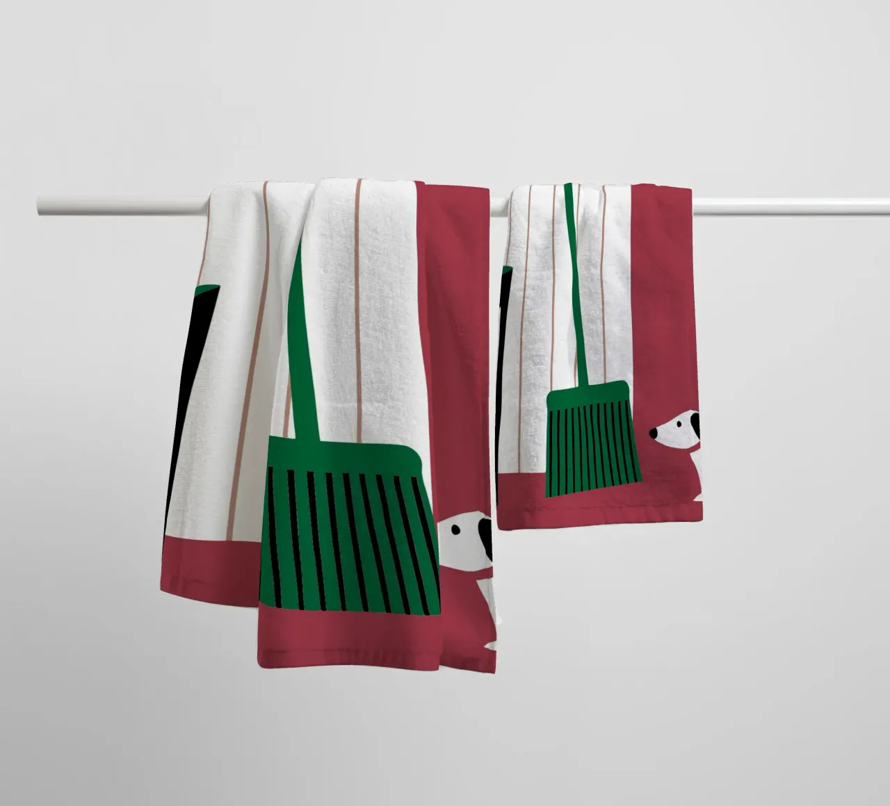 The Broom and the Dog towel by LOOK DIFFERENT