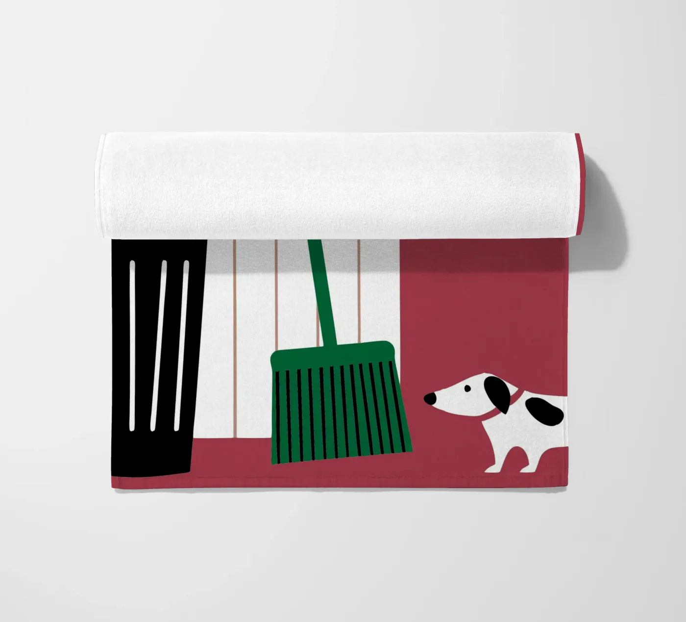 La scopa e il cane telo mare da LOOK DIFFERENT