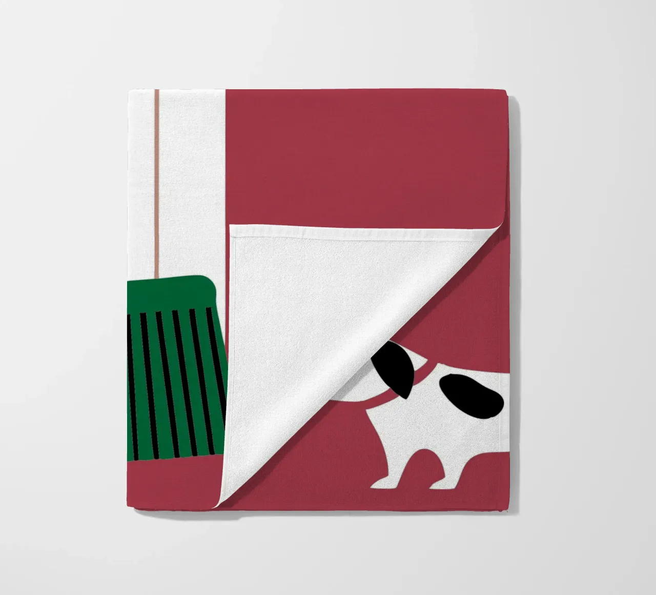 La scopa e il cane telo mare da LOOK DIFFERENT