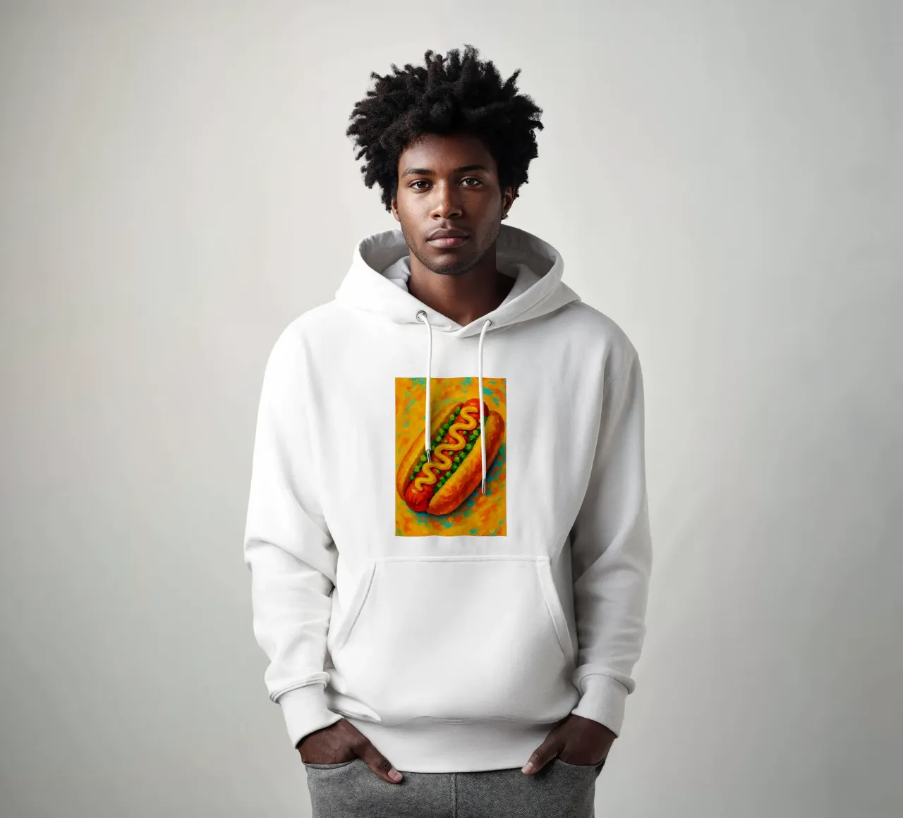 hotdog imaginación abstracta a todo color sudadera con capucha de ameera