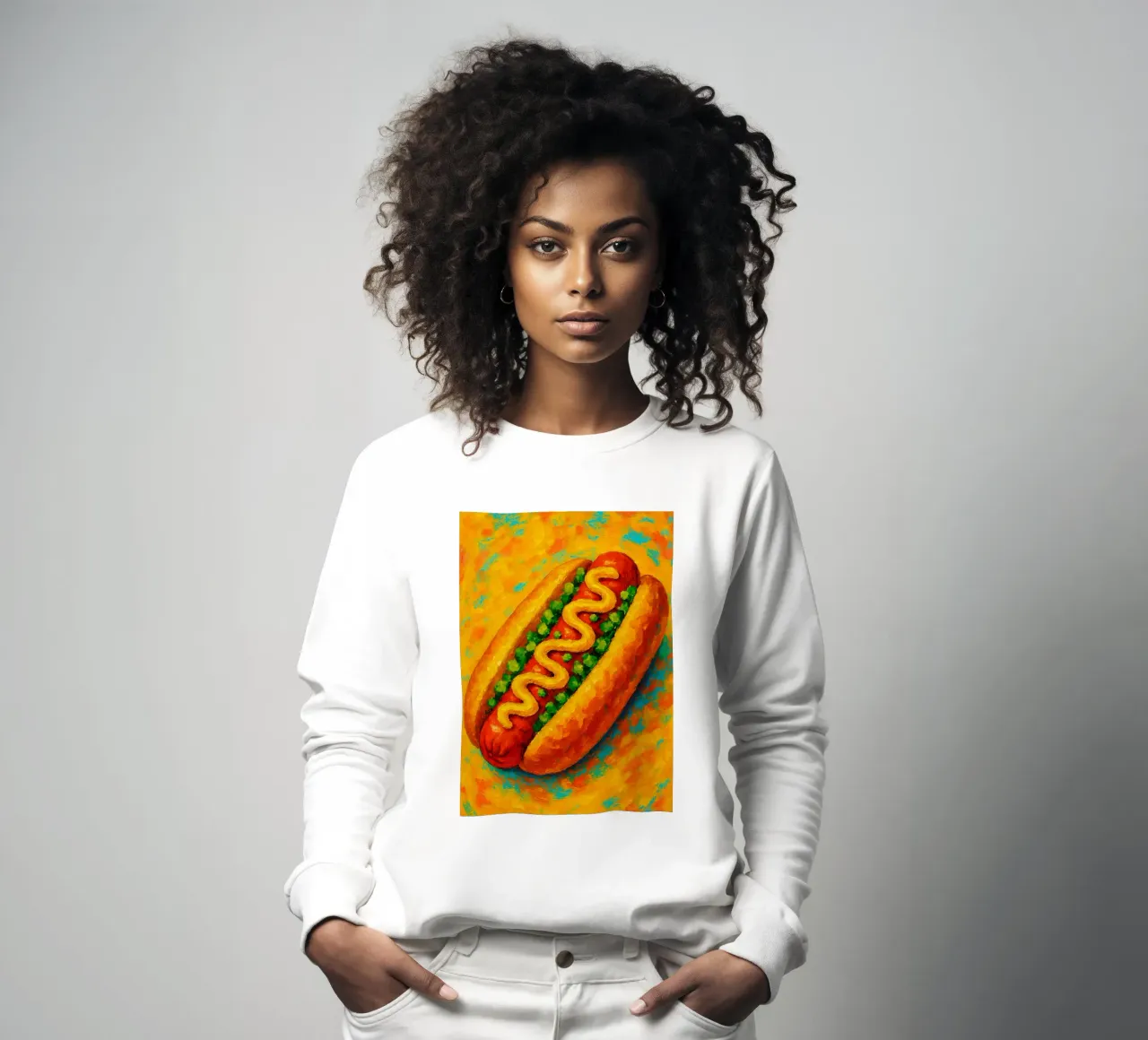 hotdog imaginación abstracta a todo color sudadera de ameera