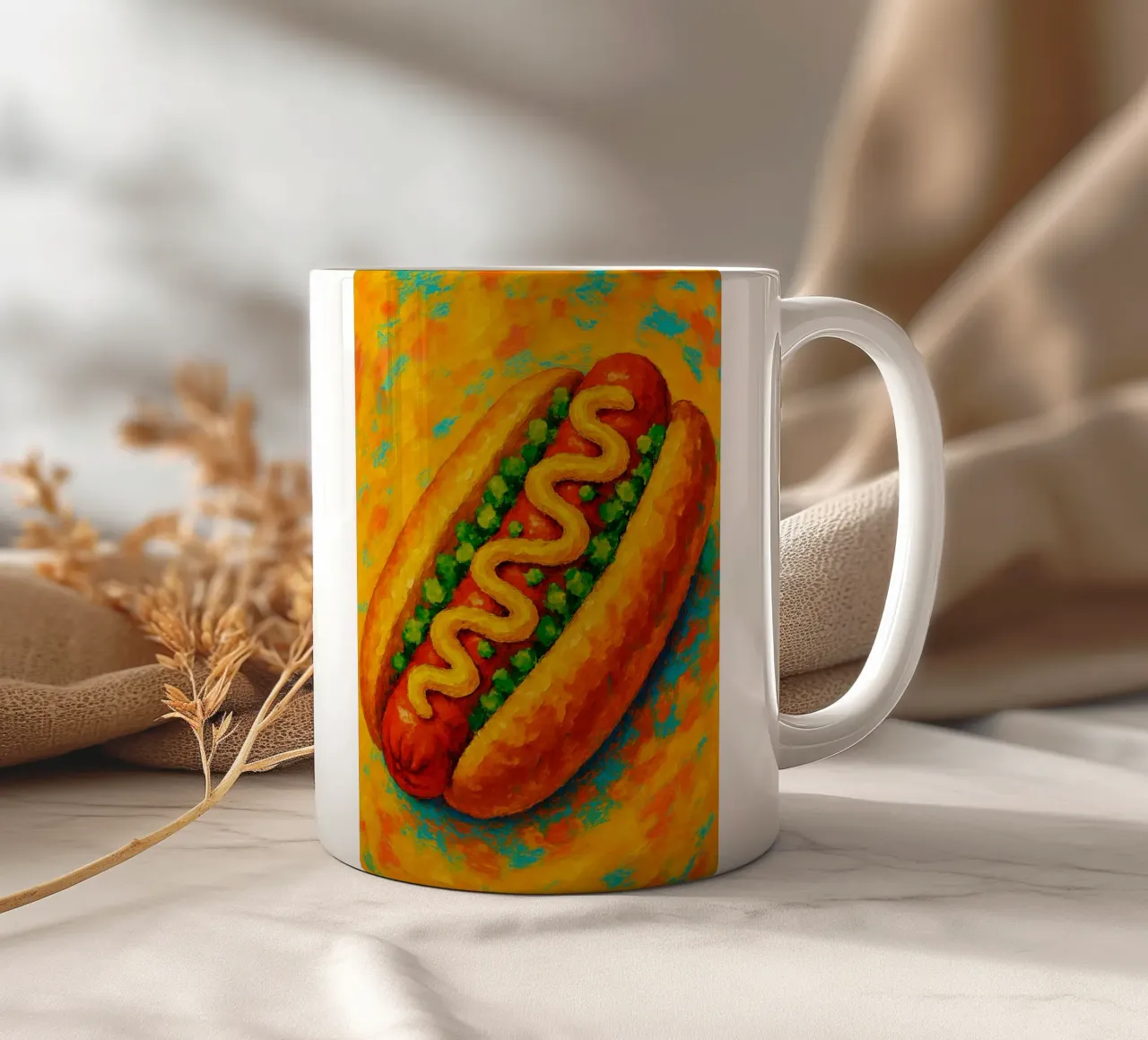 hotdog abstracte verbeelding full color keramische mok van ameera