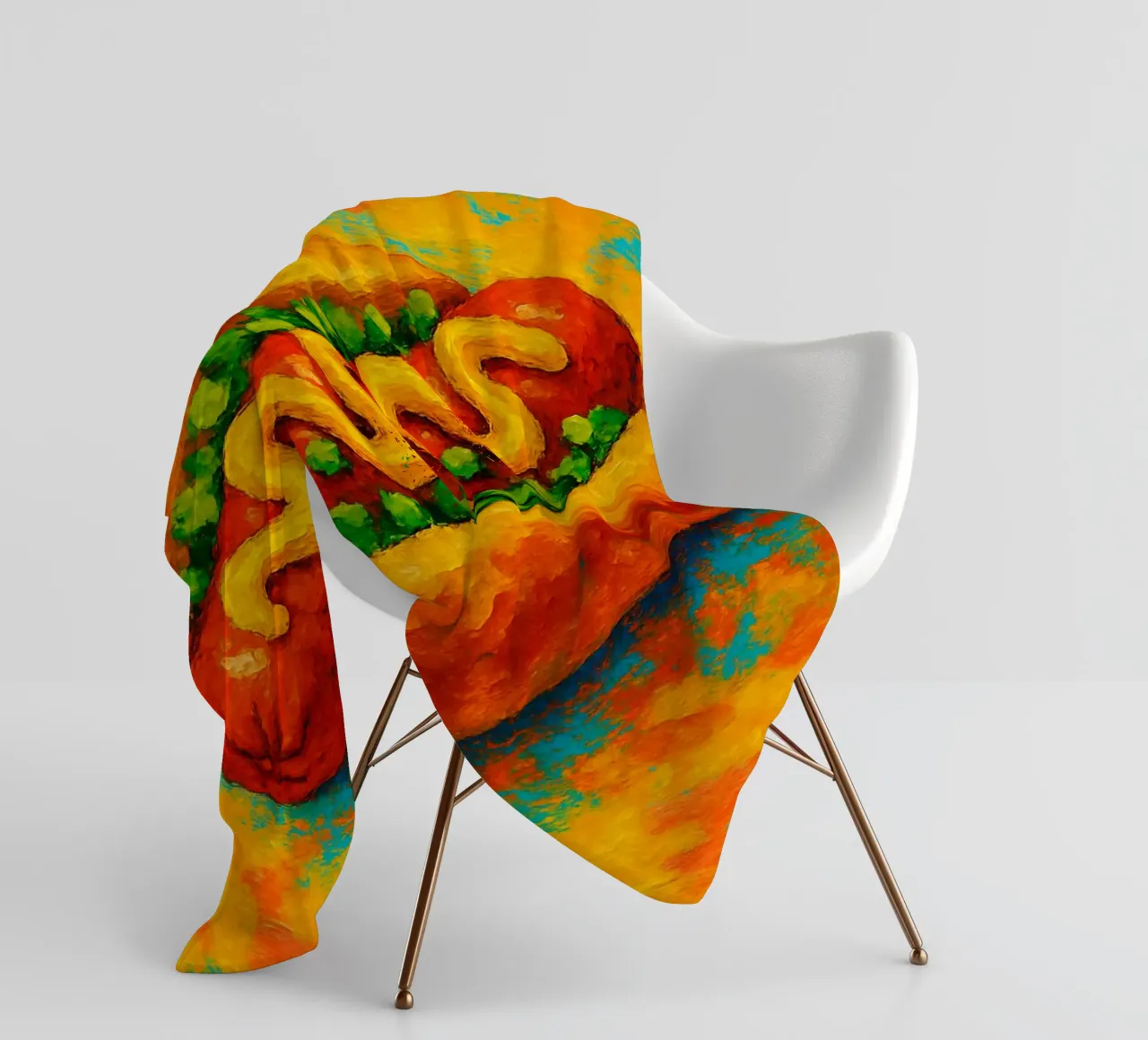 hotdog abstract imagination full color fleece blanket by ameera