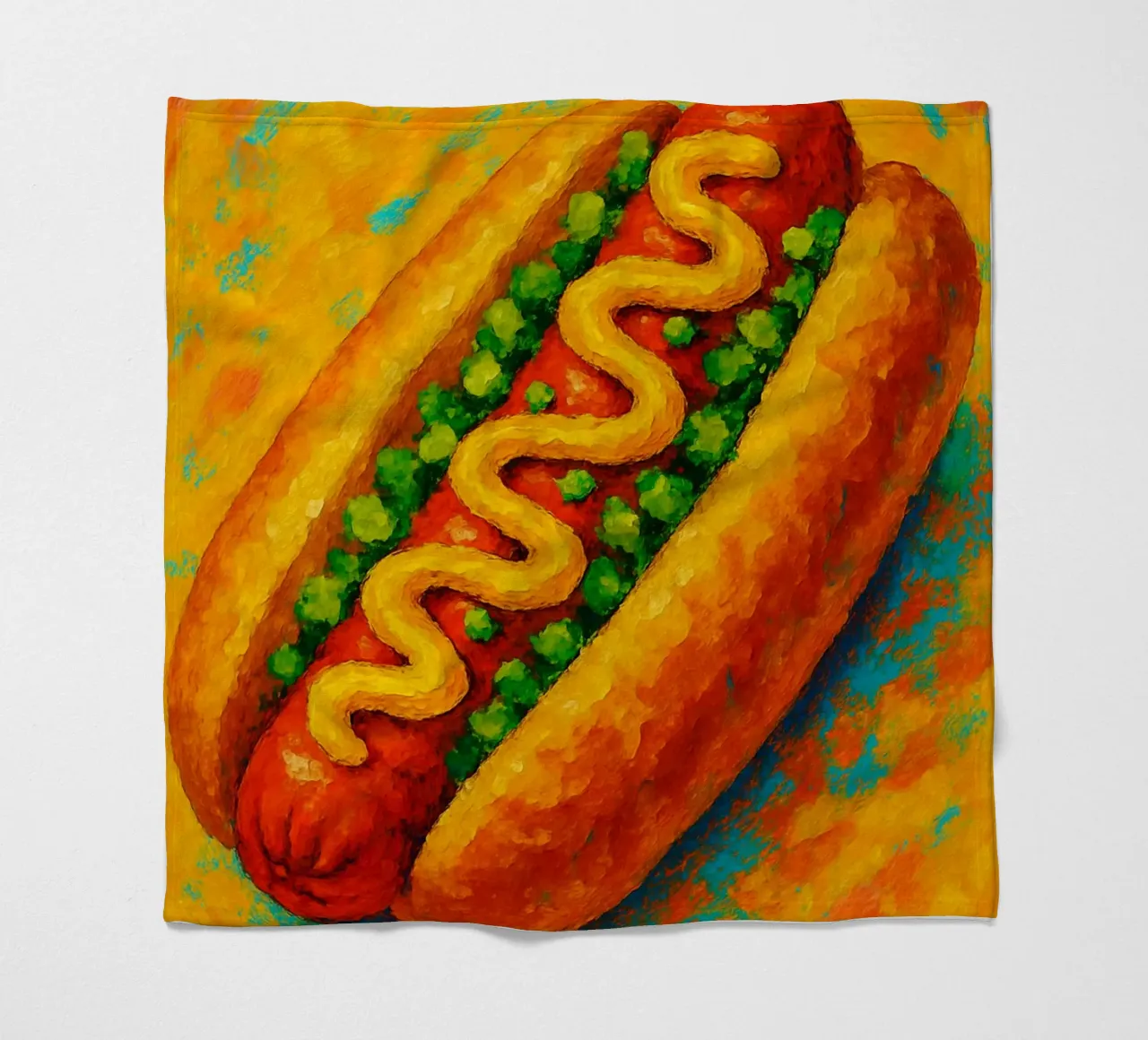 hotdog abstract imagination full color fleece blanket by ameera