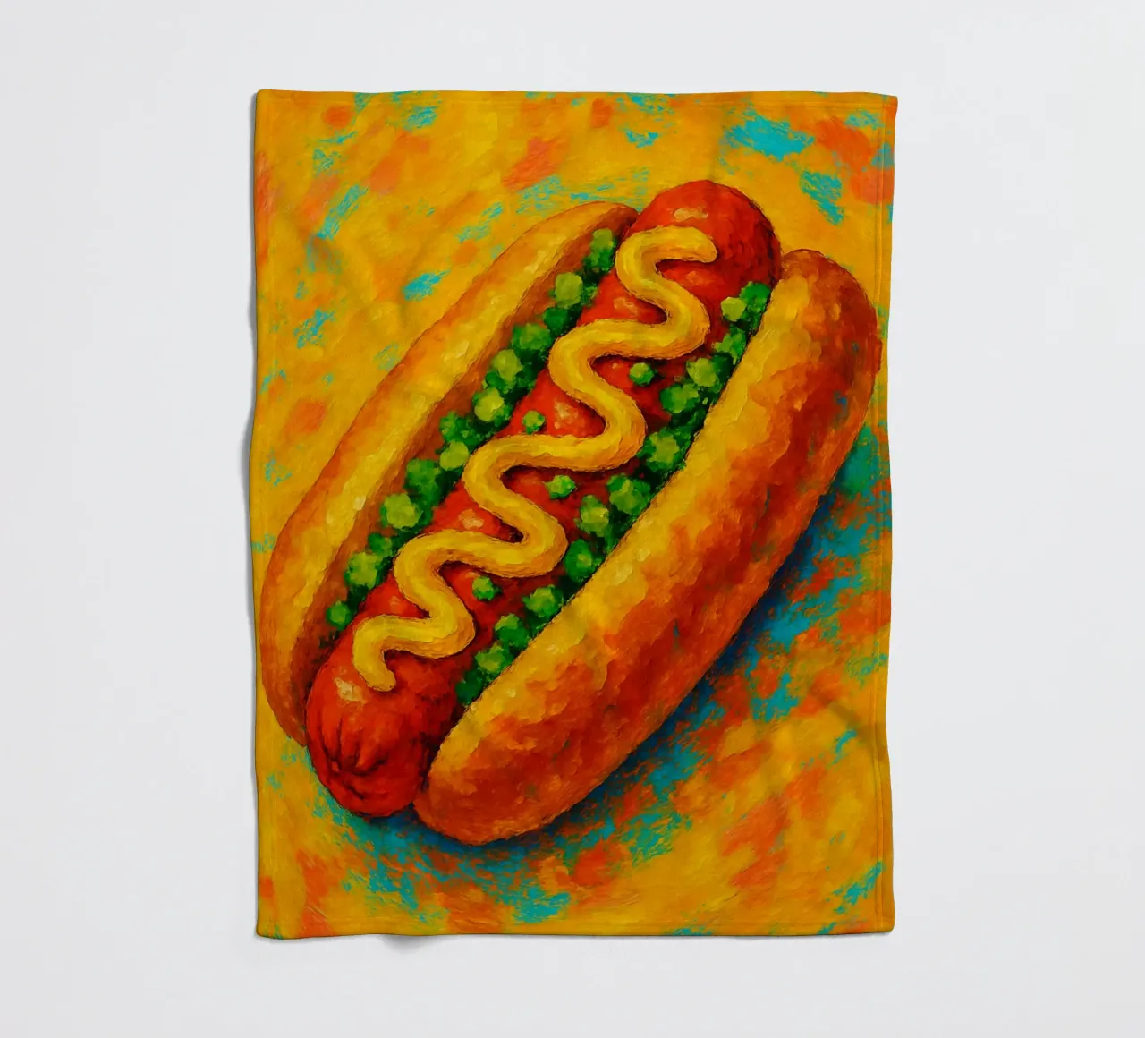 hotdog abstract imagination full color fleece blanket by ameera