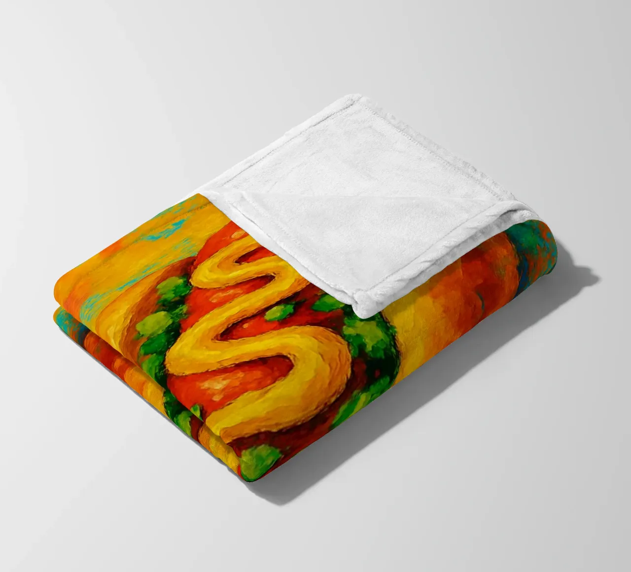 hotdog abstract imagination full color fleece blanket by ameera