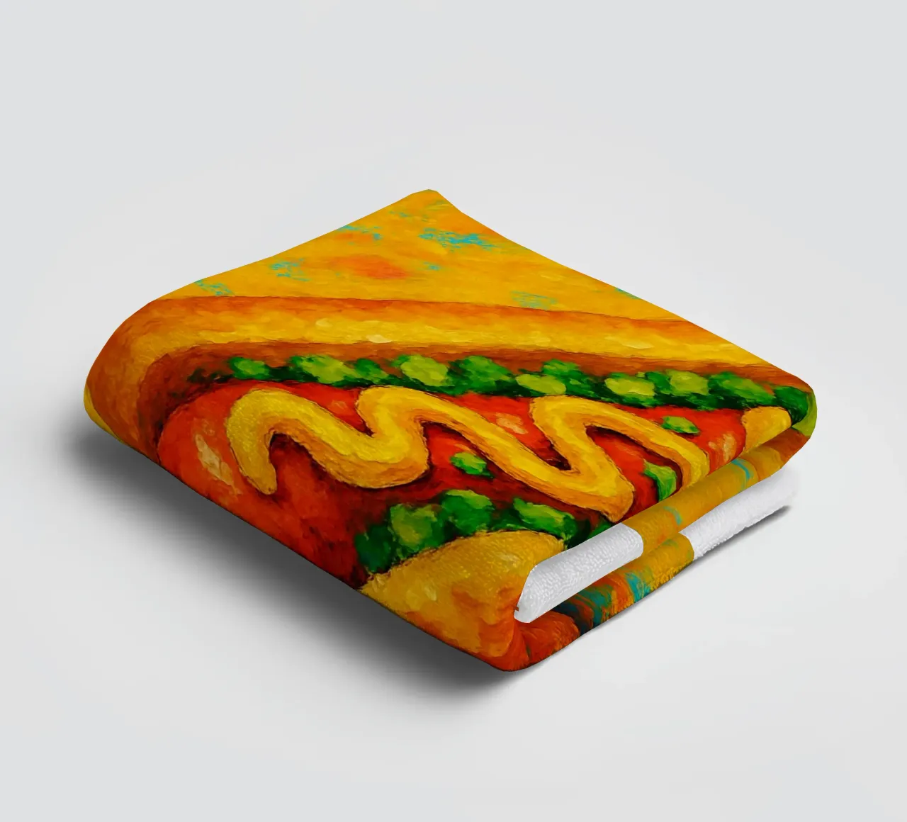 hotdog abstract imagination full color towel by ameera