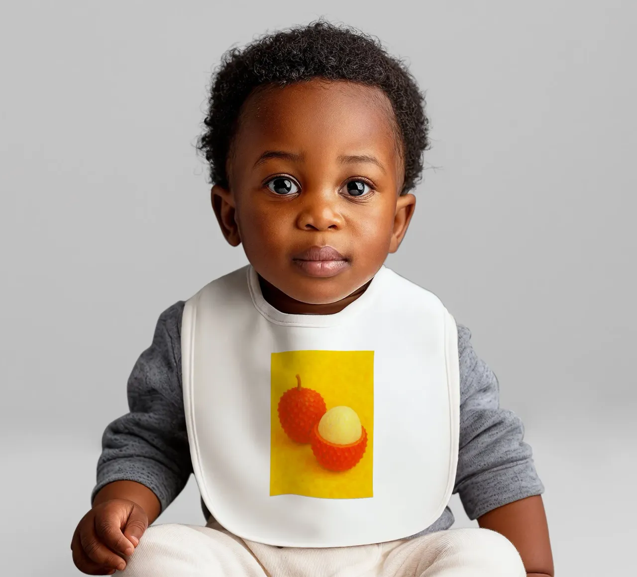 lychee abstract imagination full color baby bib by ameera