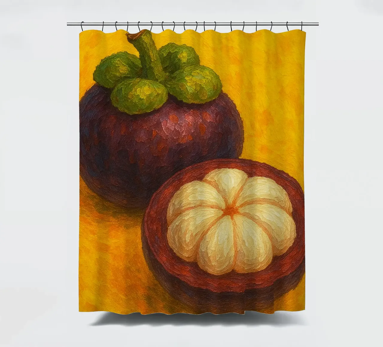 mangosteen abstract imagination full color shower curtain by ameera