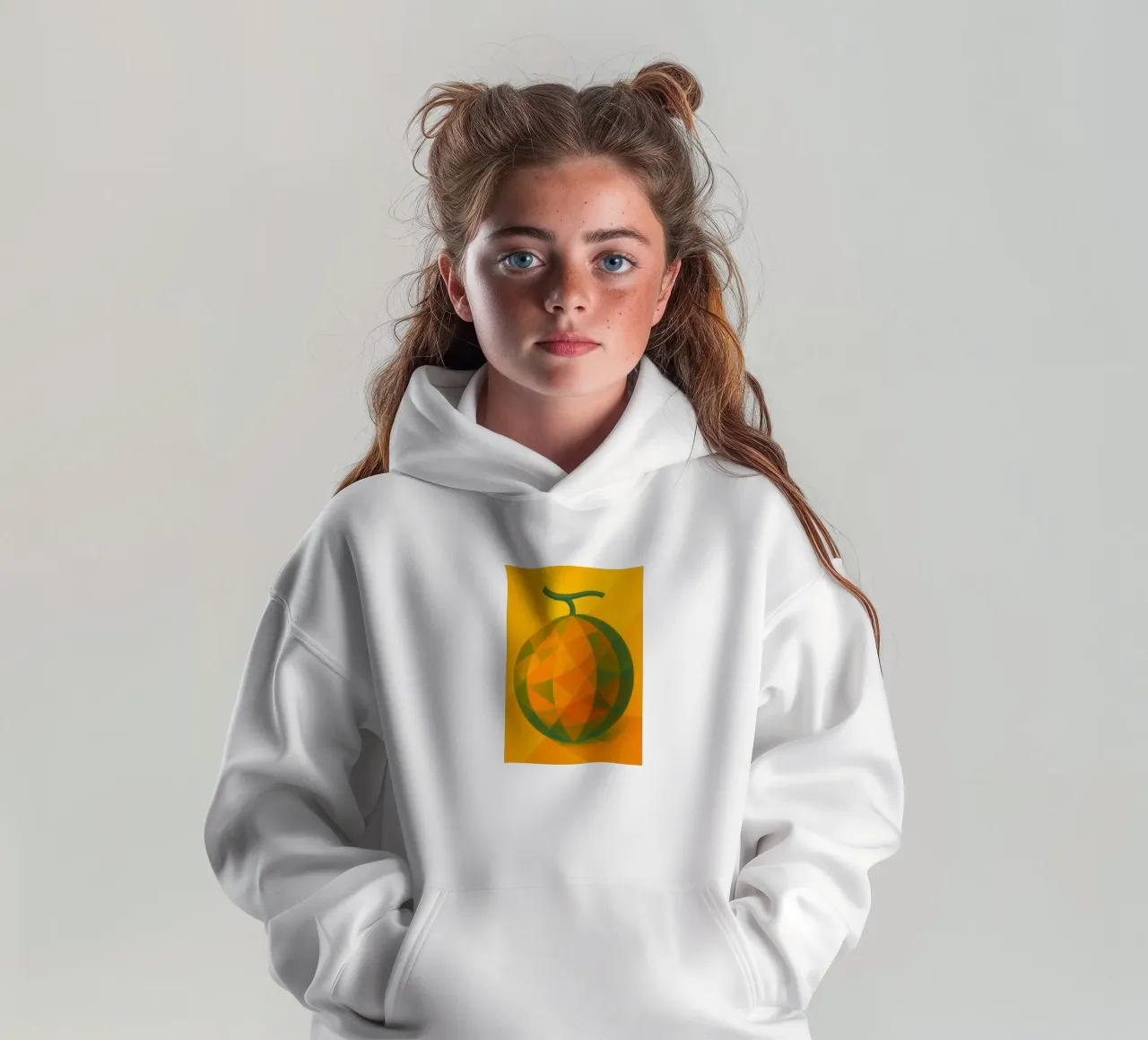 melón imaginación abstracta a todo color sudadera con capucha para niño de ameera