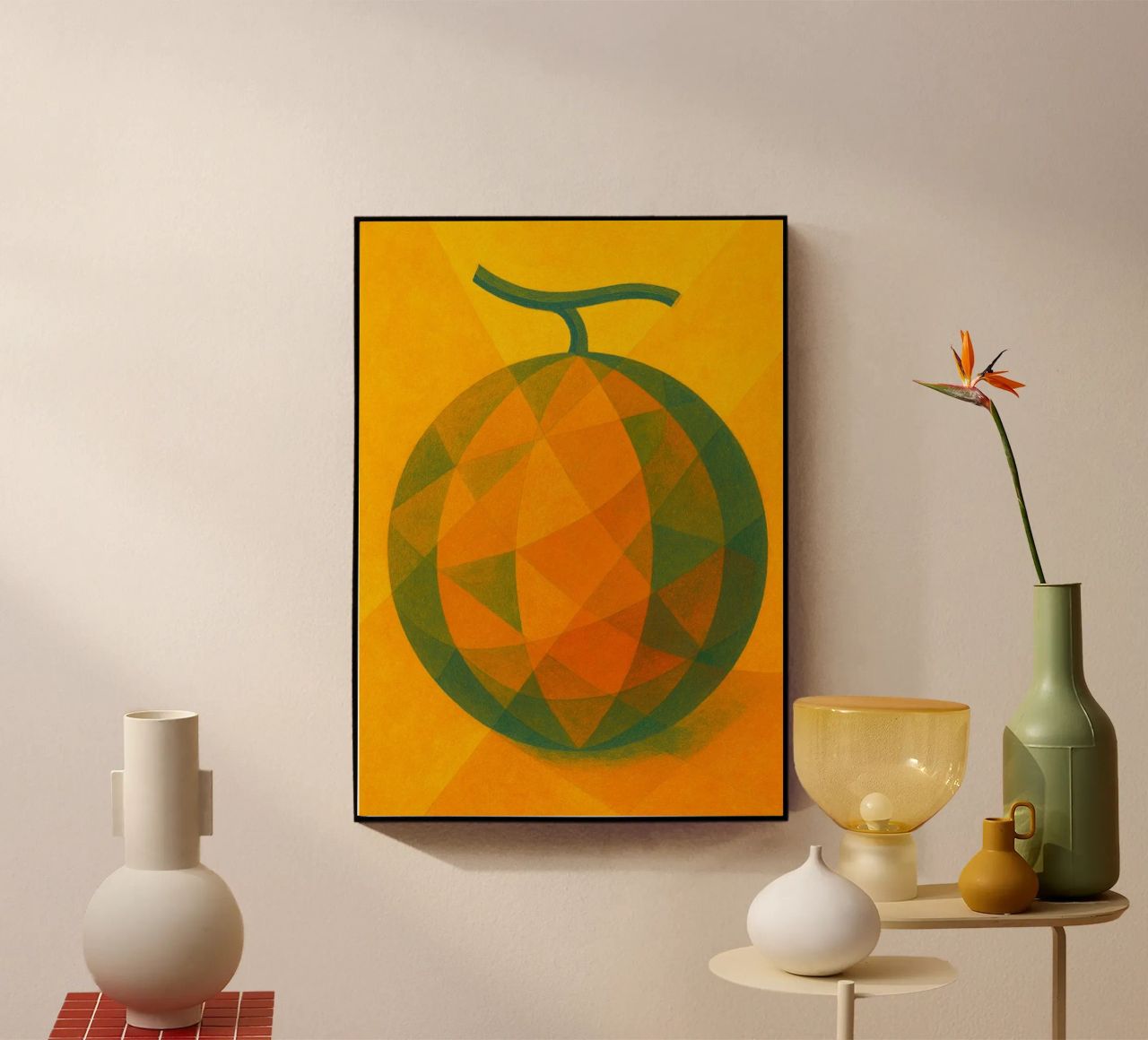 melone fantasia astratta a colori plexiglass da ameera