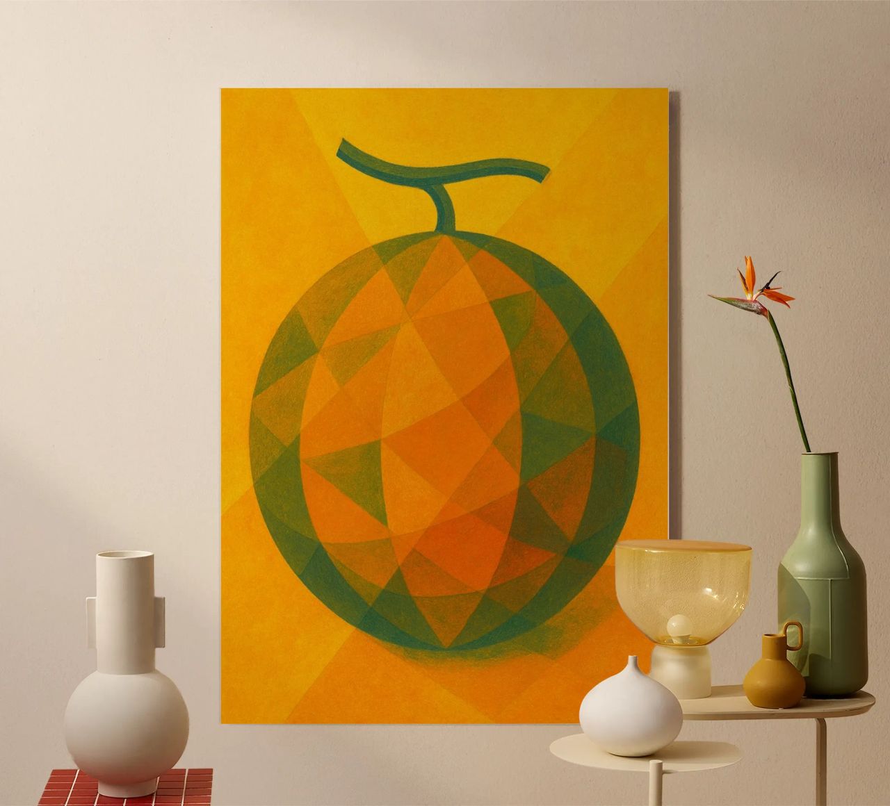 melone fantasia astratta a colori plexiglass da ameera