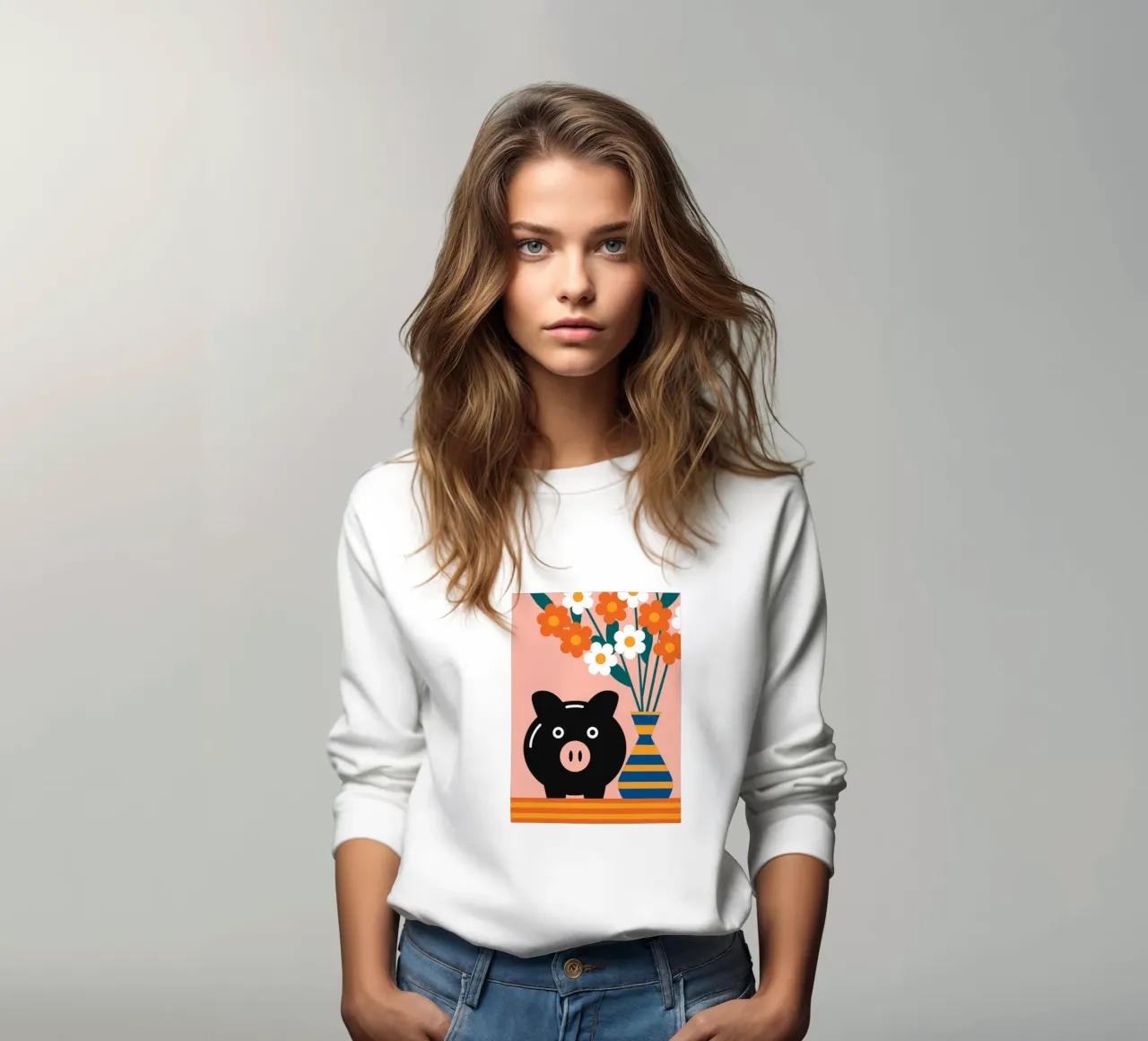 Risparmio e vaso di fiori felpa da LOOK DIFFERENT