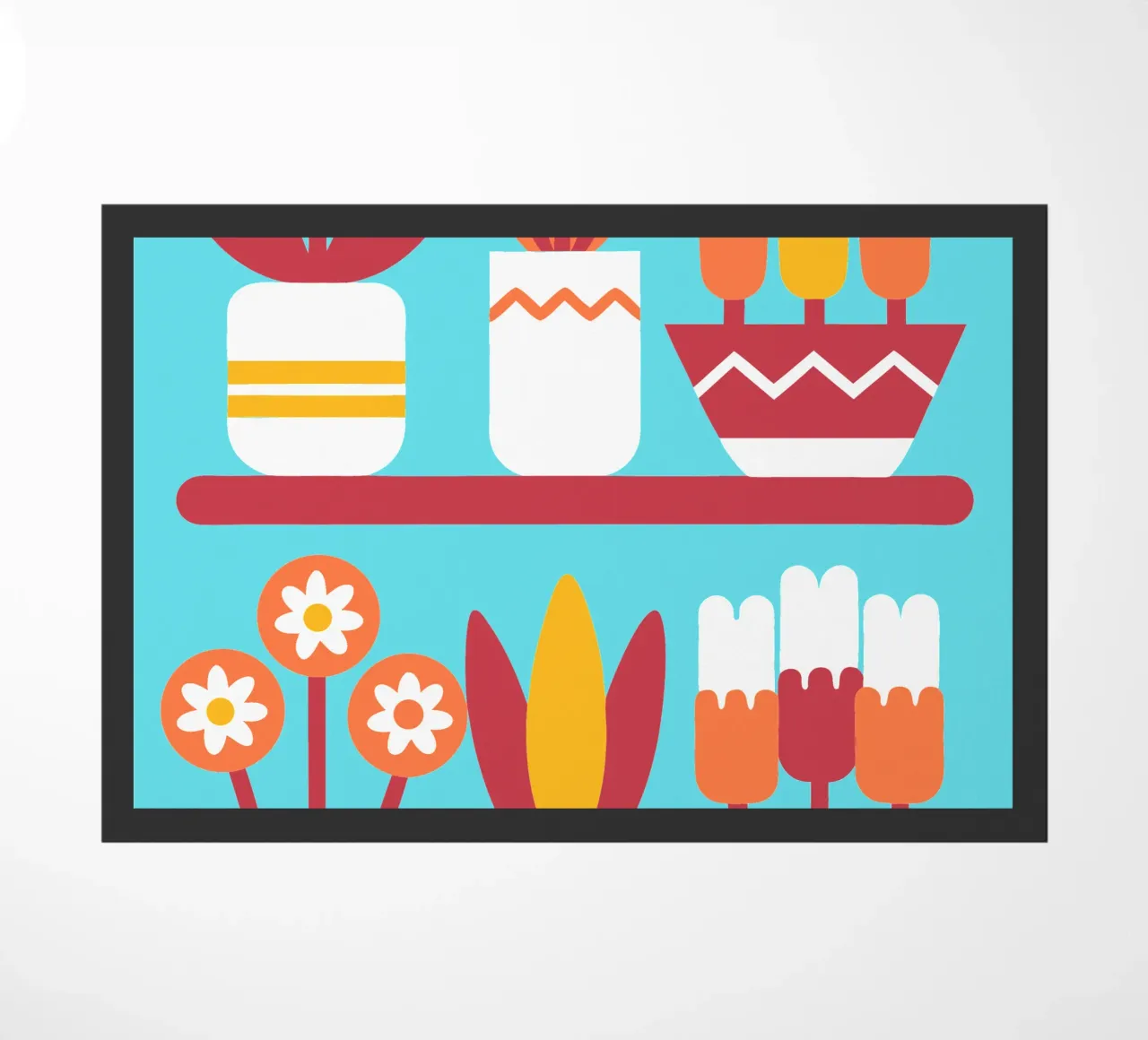 Six Aesthetic Flower Vases doormat by FLOWER PLACE SHOP