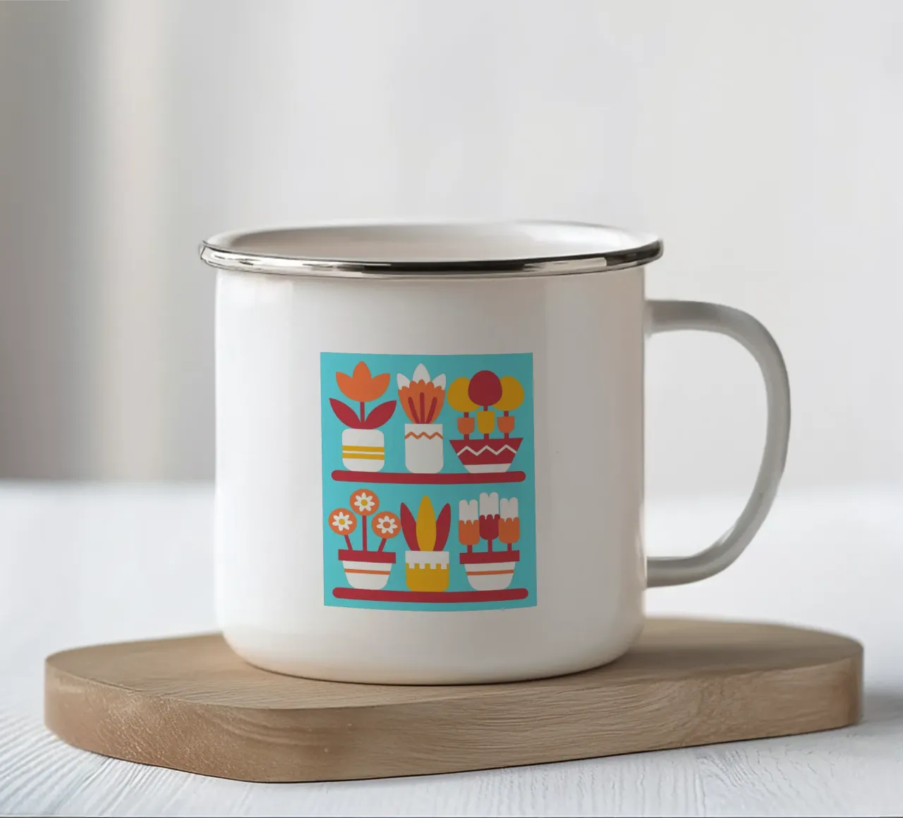 Sei vasi da fiori estetici tazza in smalto da FLOWER PLACE SHOP
