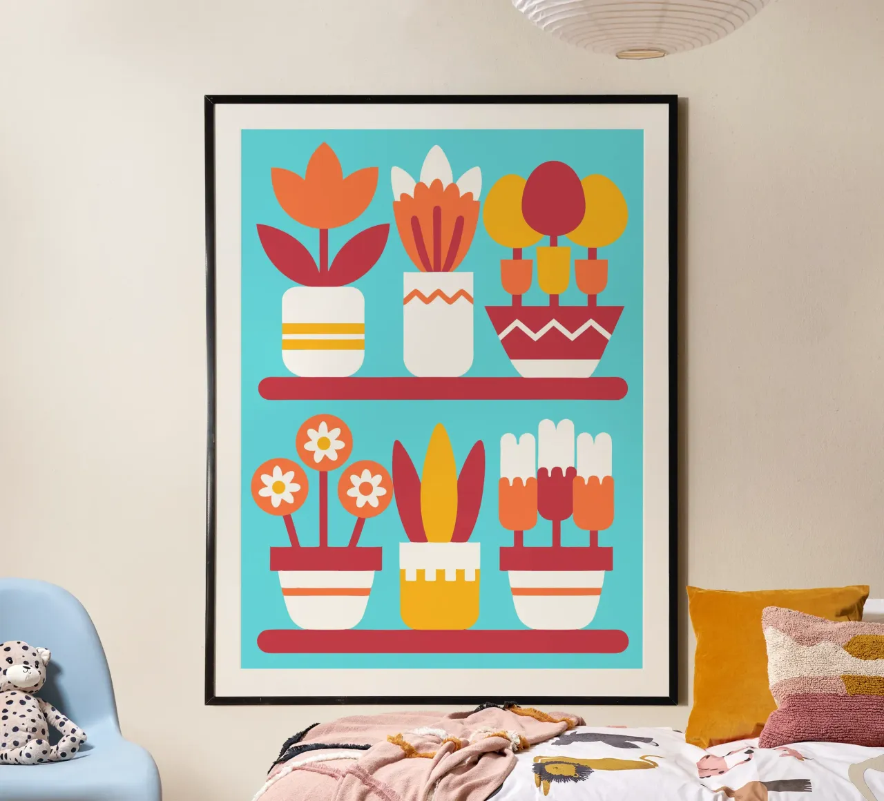 Sei vasi da fiori estetici poster da FLOWER PLACE SHOP