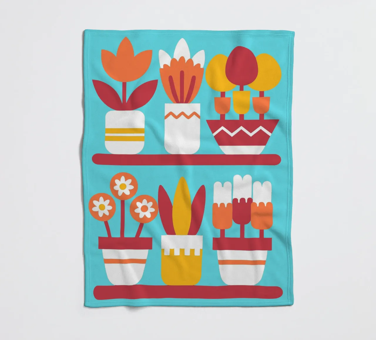 Six Aesthetic Flower Vases fleece blanket by FLOWER PLACE SHOP