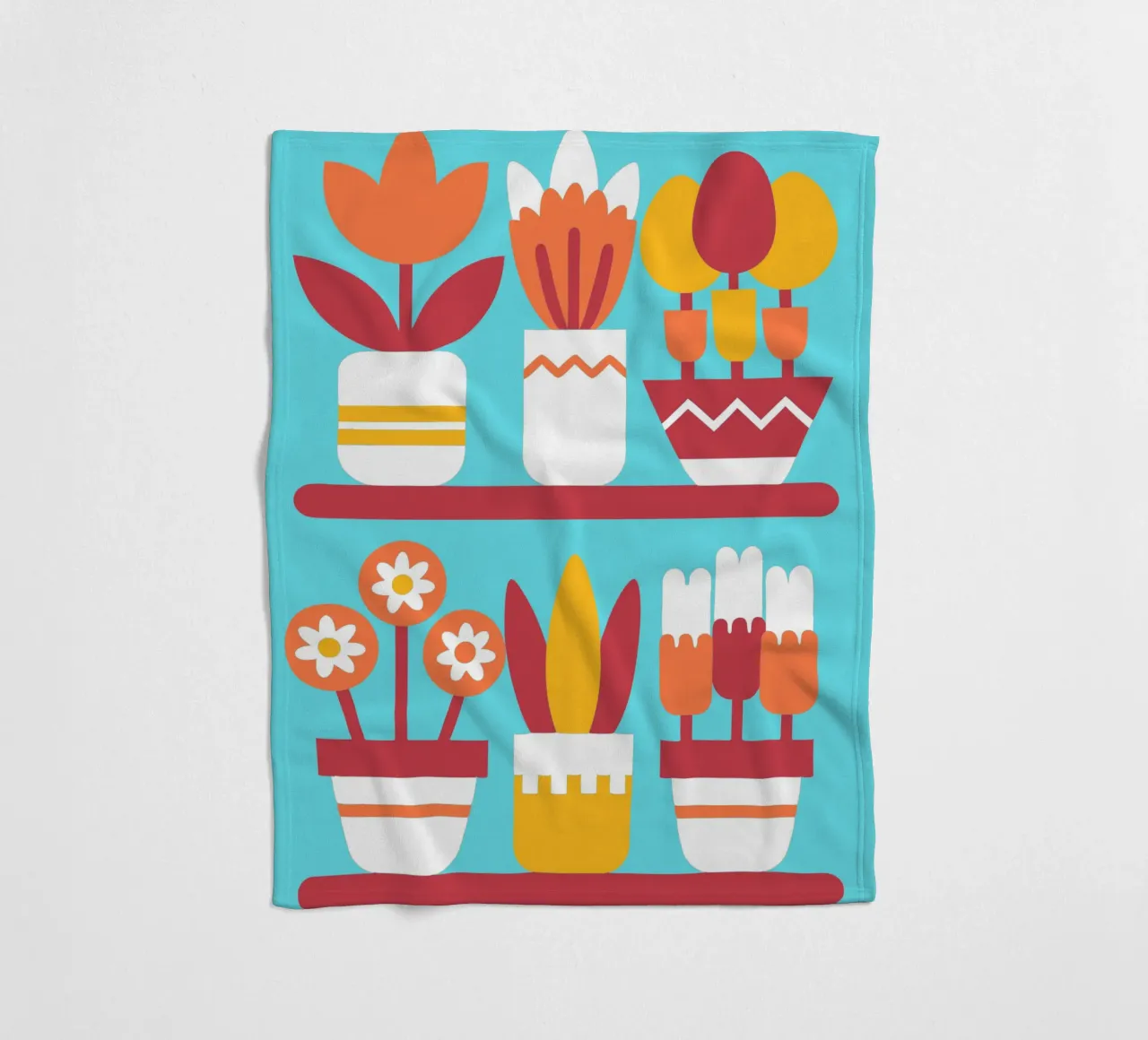 Six Aesthetic Flower Vases fleece blanket by FLOWER PLACE SHOP