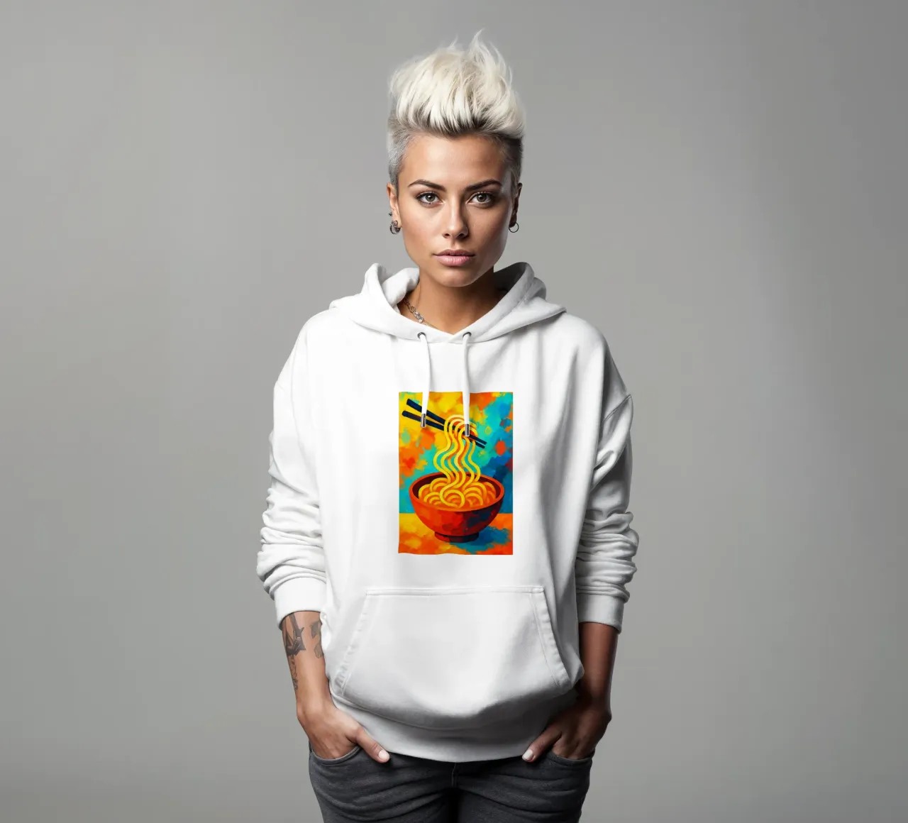 fideos imaginación abstracta a todo color sudadera con capucha de ameera