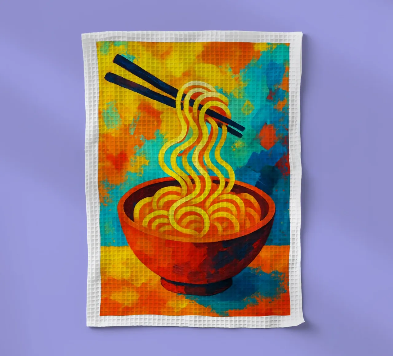 fideos imaginación abstracta a todo color paño de cocina de ameera