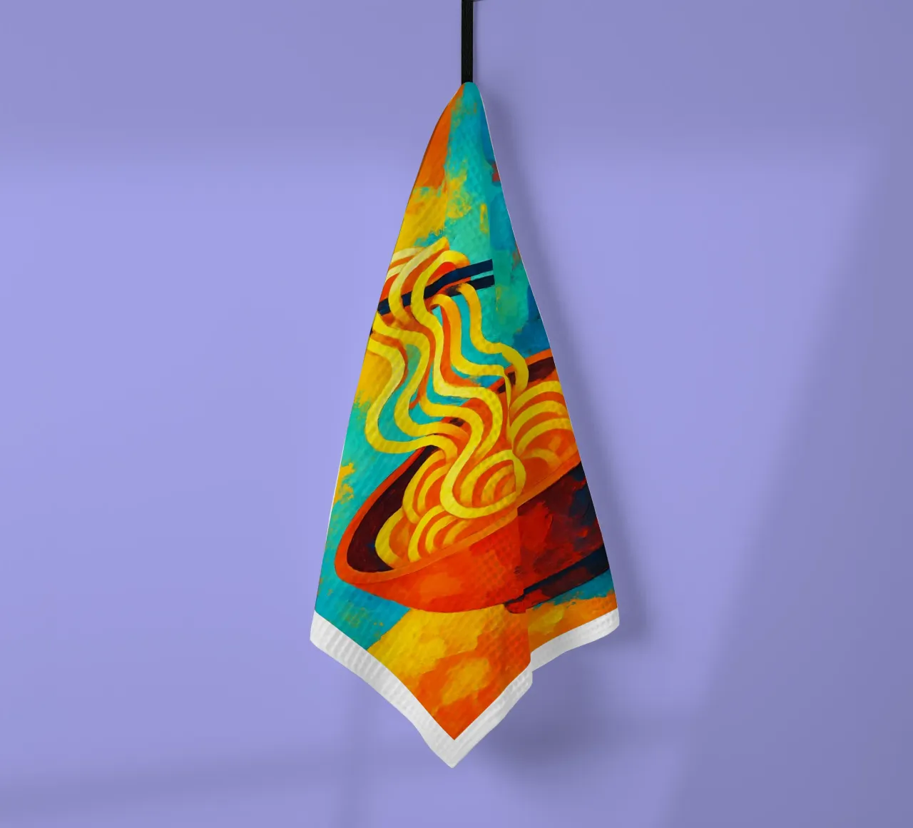 fideos imaginación abstracta a todo color paño de cocina de ameera