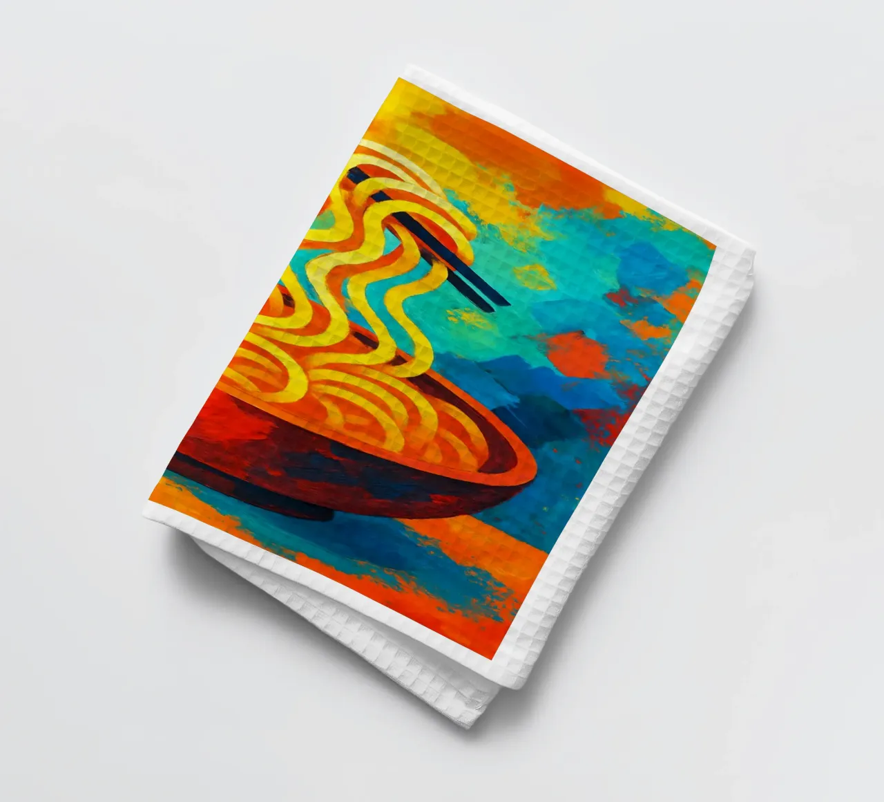 fideos imaginación abstracta a todo color paño de cocina de ameera