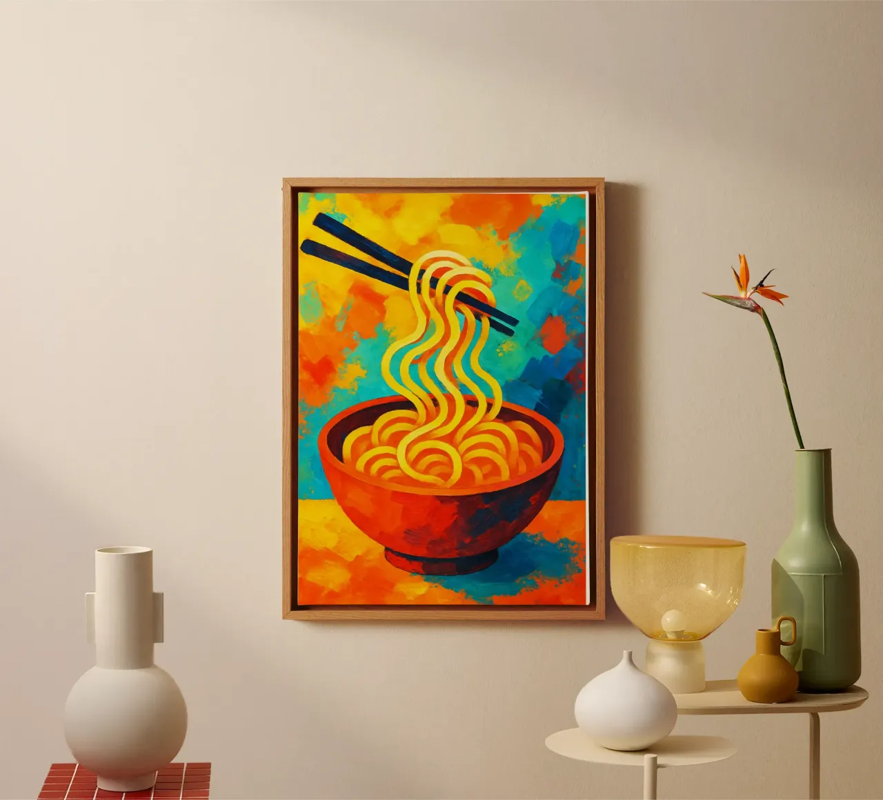 fideos imaginación abstracta a todo color lienzo de ameera