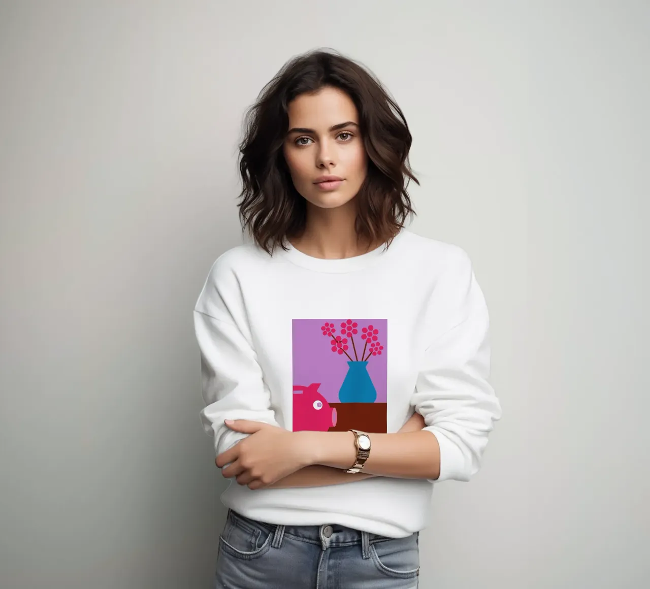 Risparmio e vaso di fiori felpa da LOOK DIFFERENT