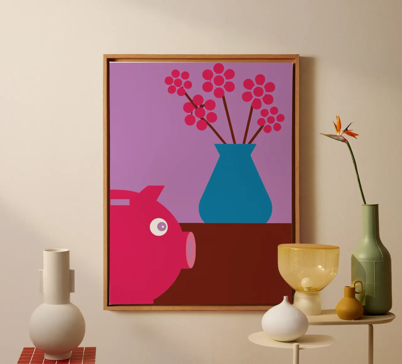 Risparmio e vaso di fiori tela con Cornice a cassetta da LOOK DIFFERENT
