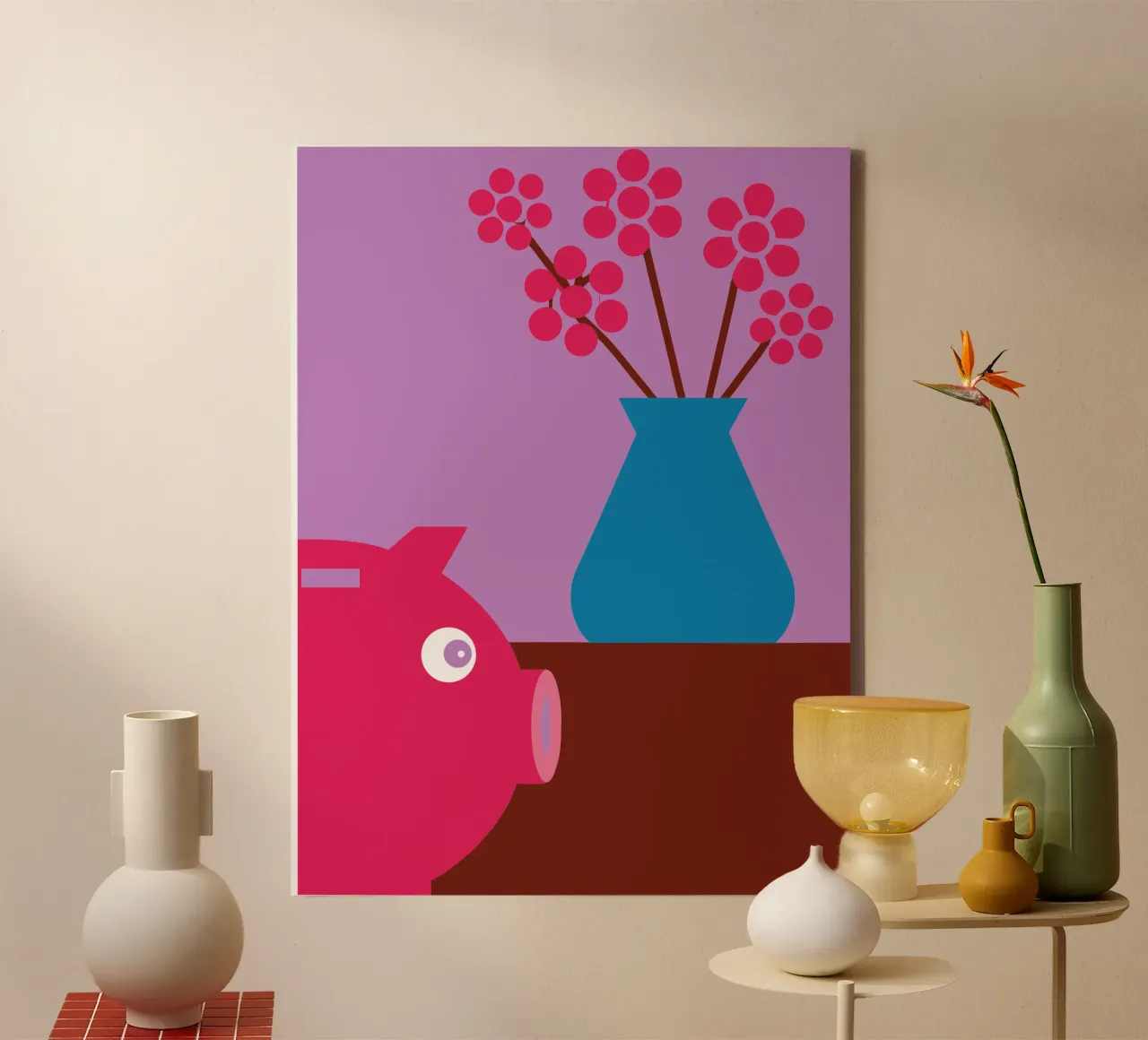 Risparmio e vaso di fiori tela con Cornice a cassetta da LOOK DIFFERENT
