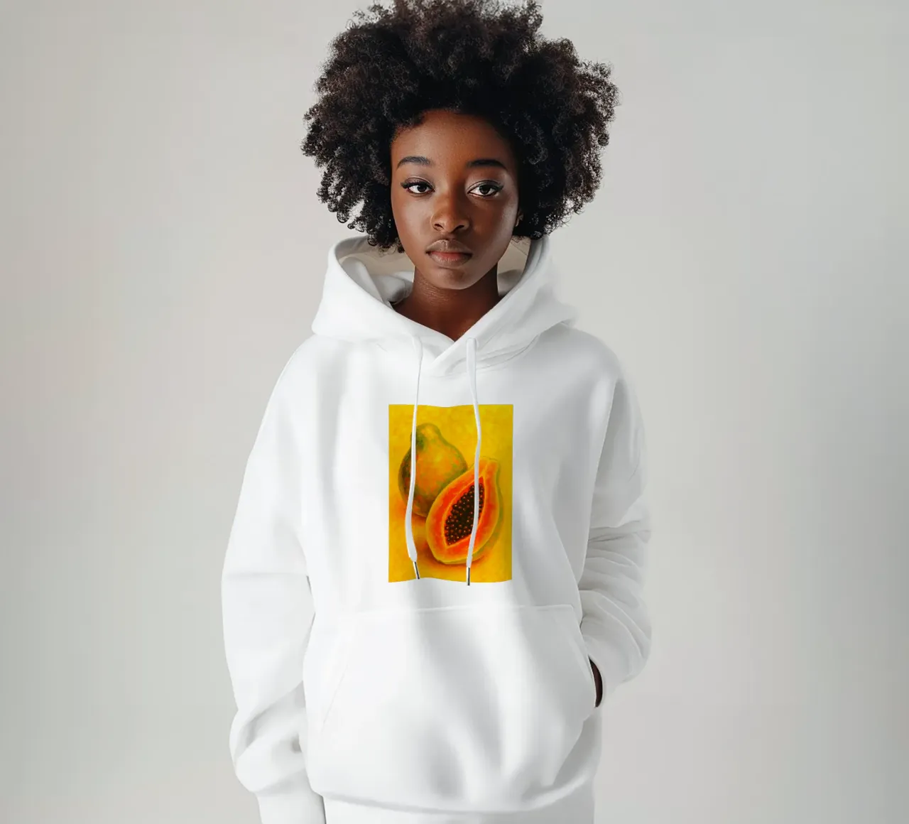 papaya imaginación abstracta a todo color sudadera con capucha de ameera